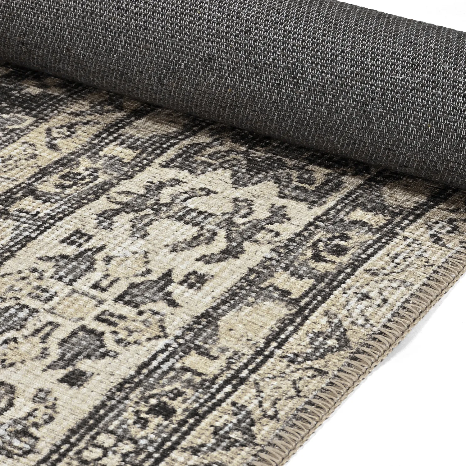 Flachgewebter Teppich - Zuleina (dunkelgrau)