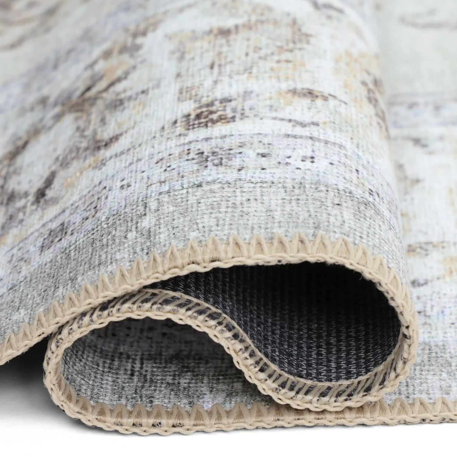 Tapis tissé à plat - Adeleine (gris/beige)