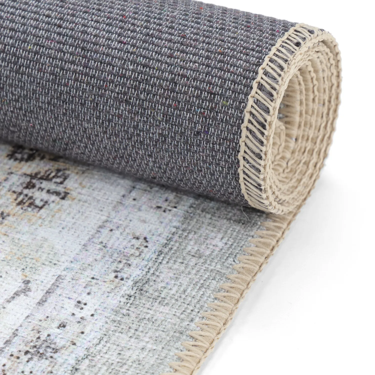 Tapis tissé à plat - Adeleine (gris/beige)