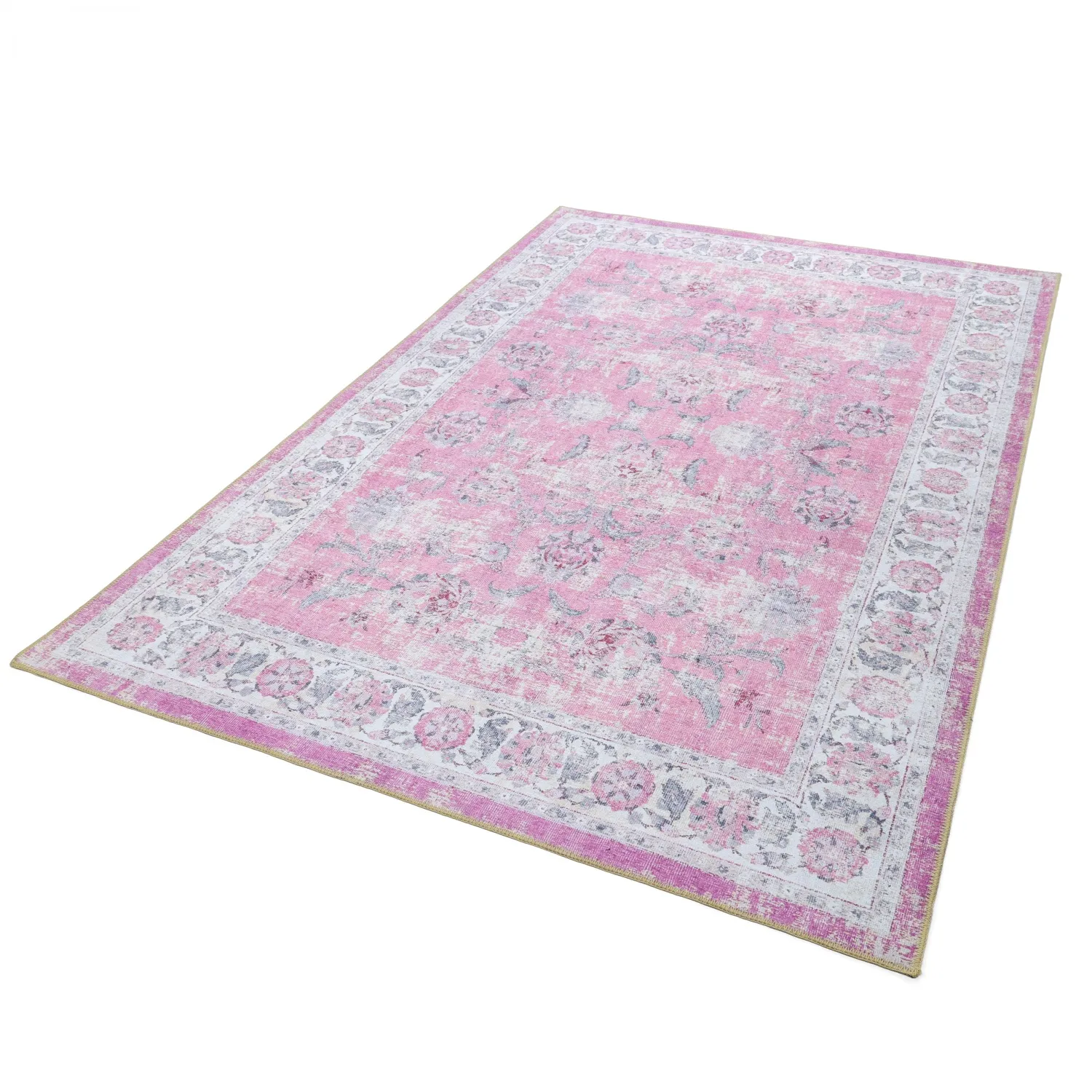 Tapis tissé à plat - Adeleine (rose)
