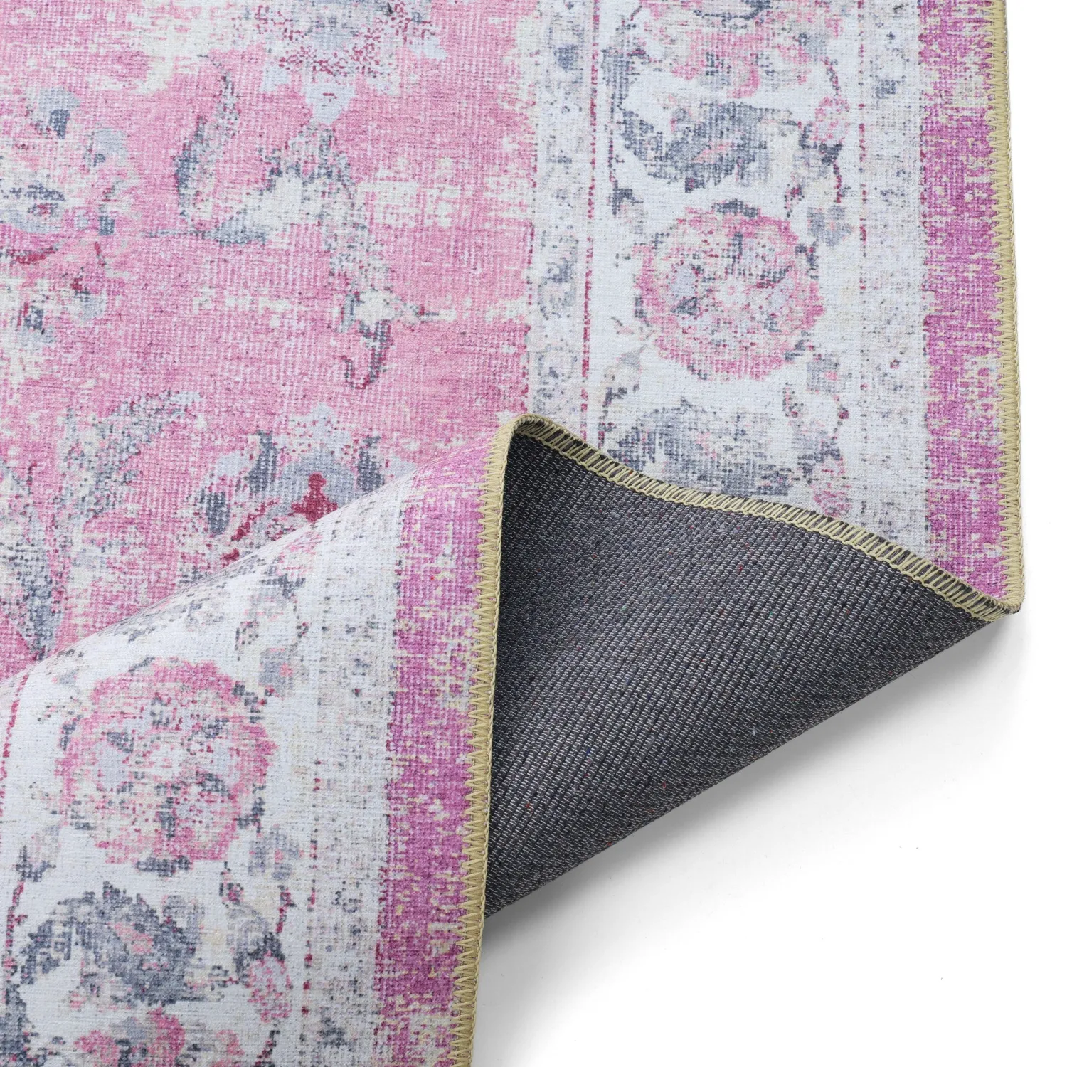 Tapis tissé à plat - Adeleine (rose)