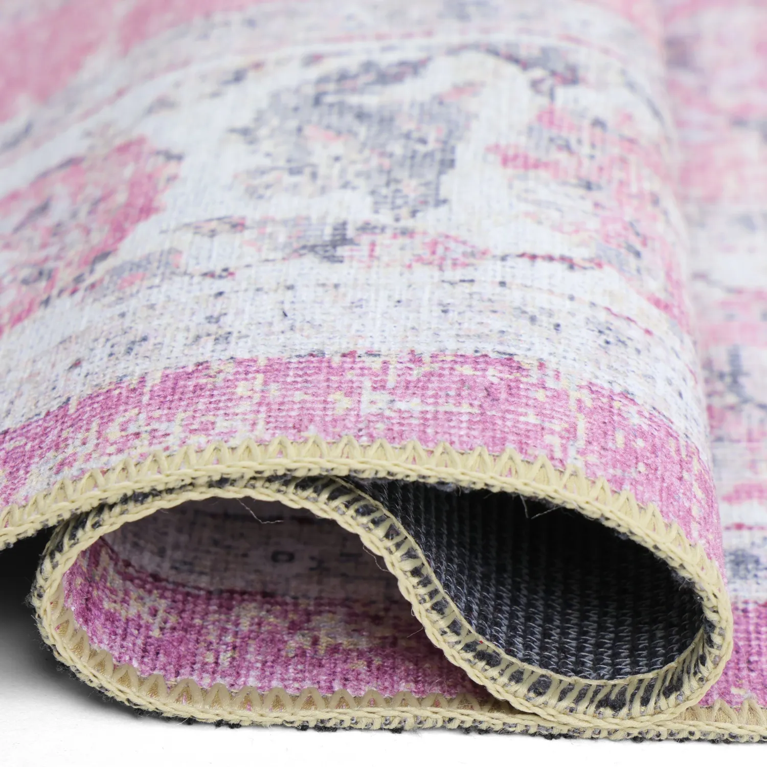 Tapis tissé à plat - Adeleine (rose)