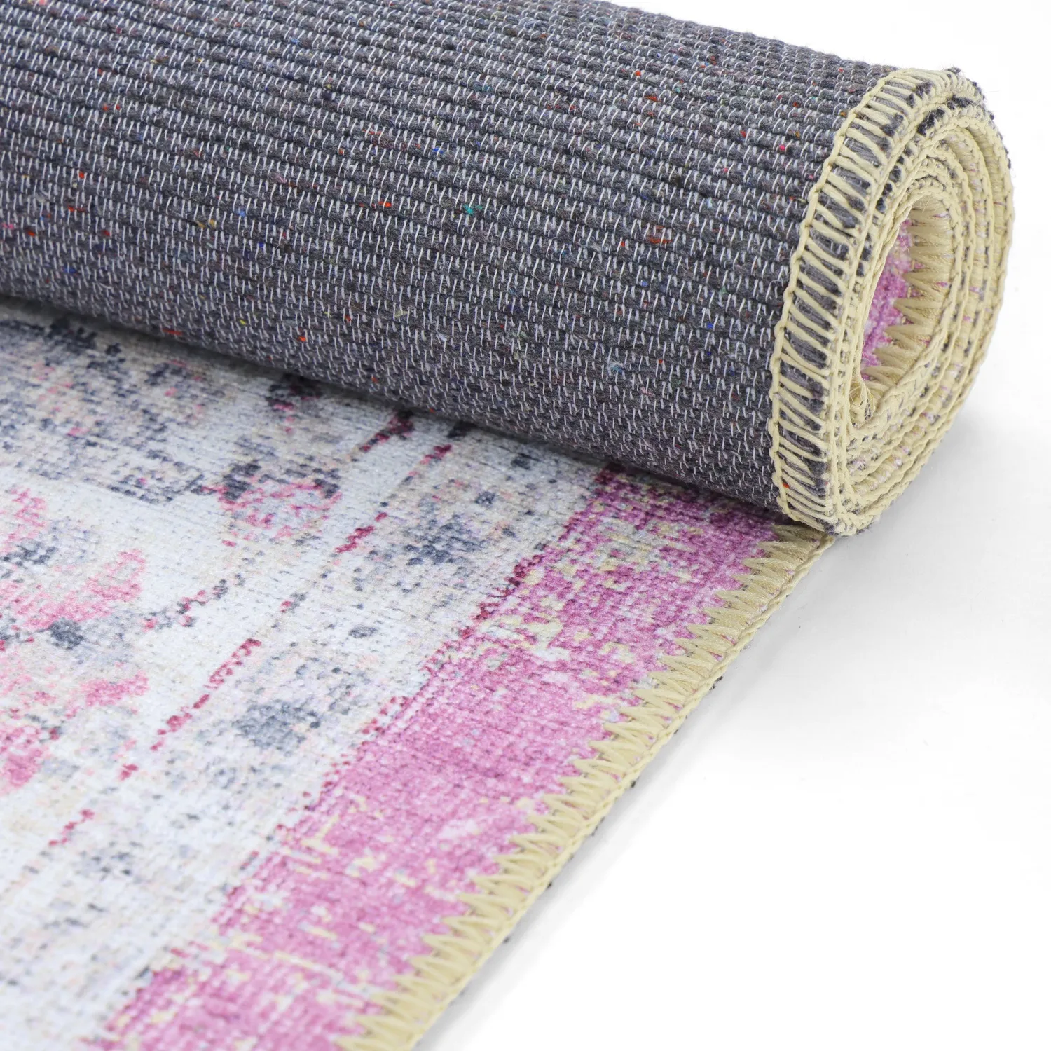 Tapis tissé à plat - Adeleine (rose)
