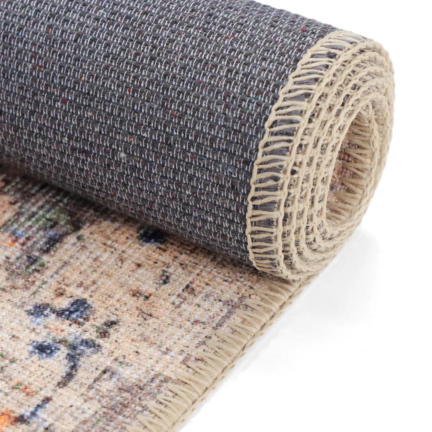 Tapis tissé à plat - Bouhjar (bleu marine/multicolore)