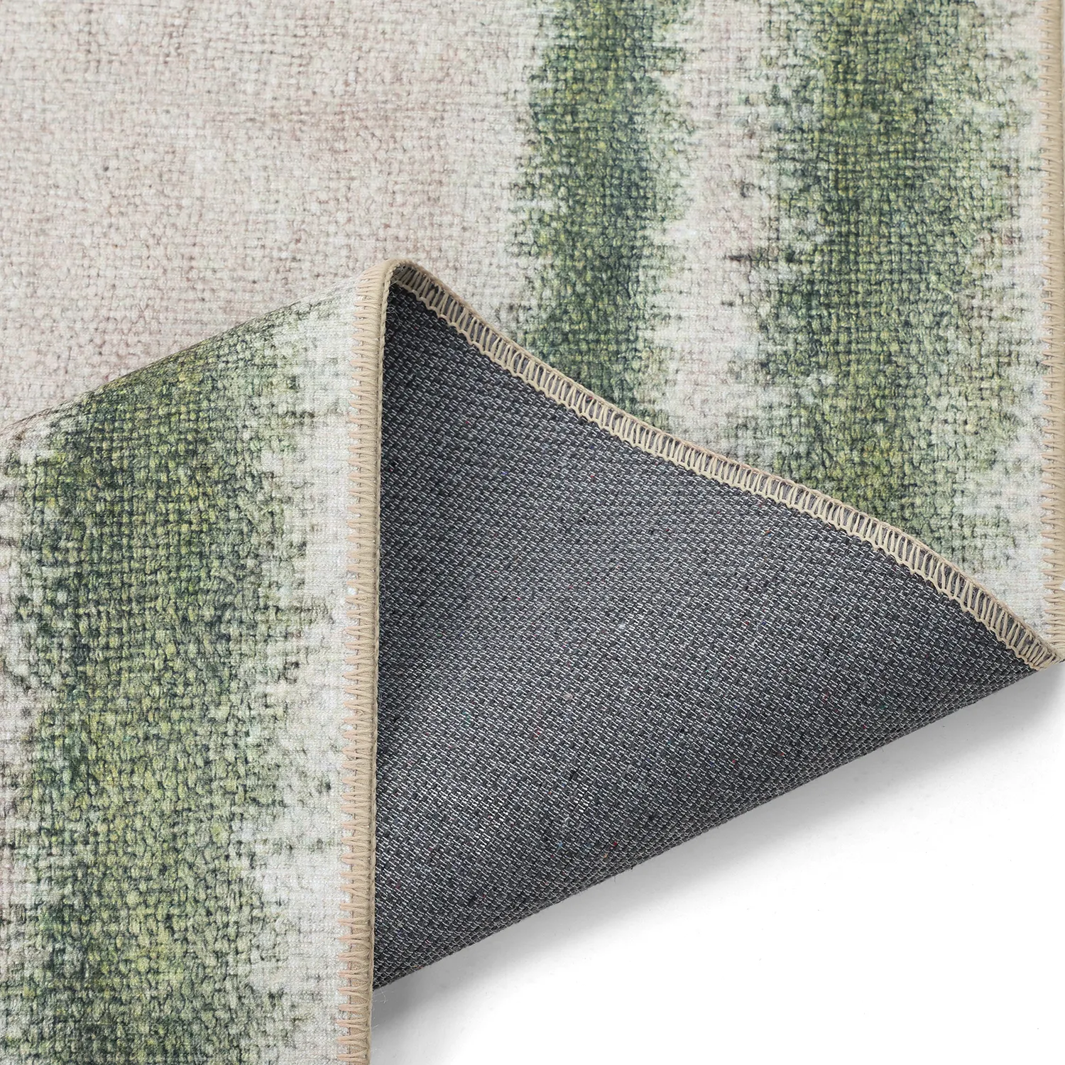 Tapis tissé à plat - Eldoret (crème/vert)