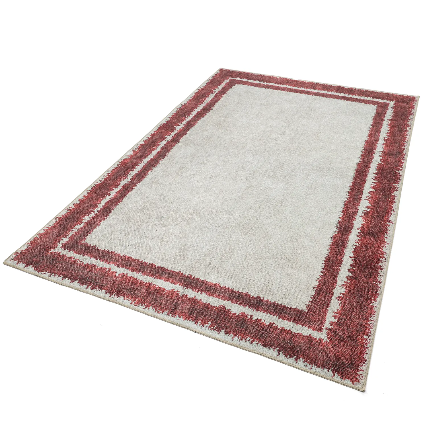 Tapis tissé à plat - Eldoret (crème/rouge)