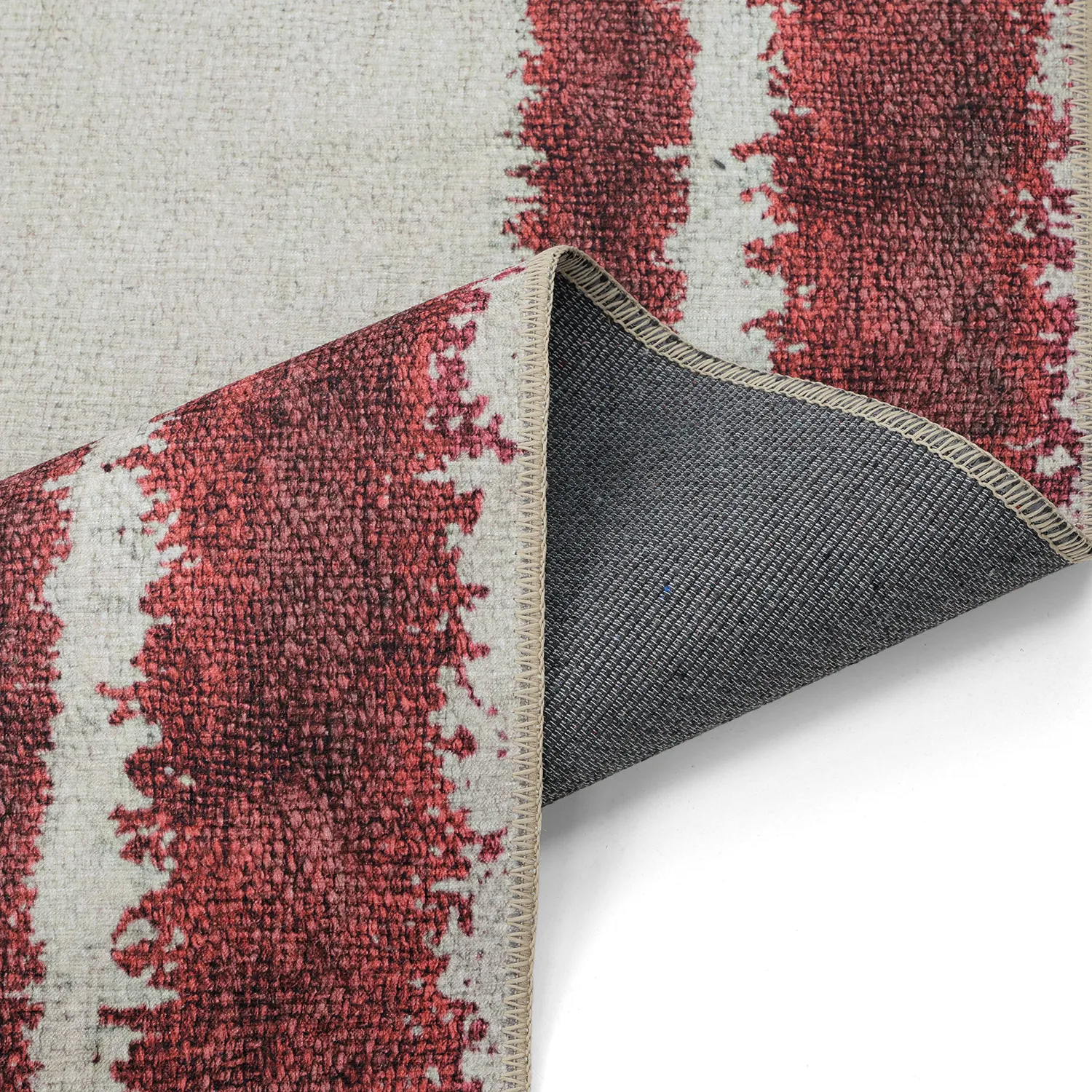 Tapis tissé à plat - Eldoret (crème/rouge)