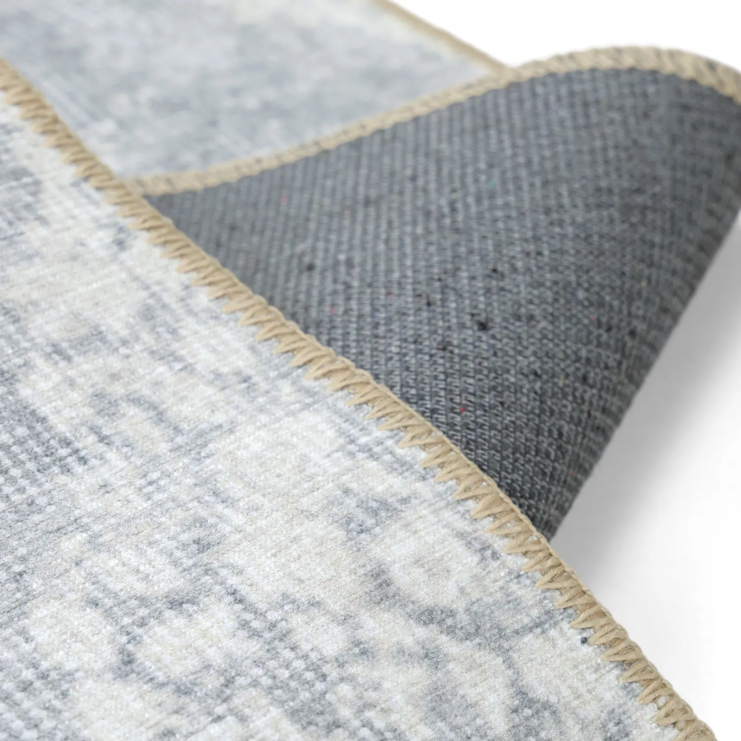 Tapis tissé à plat - Sandrigo (gris/blanc)