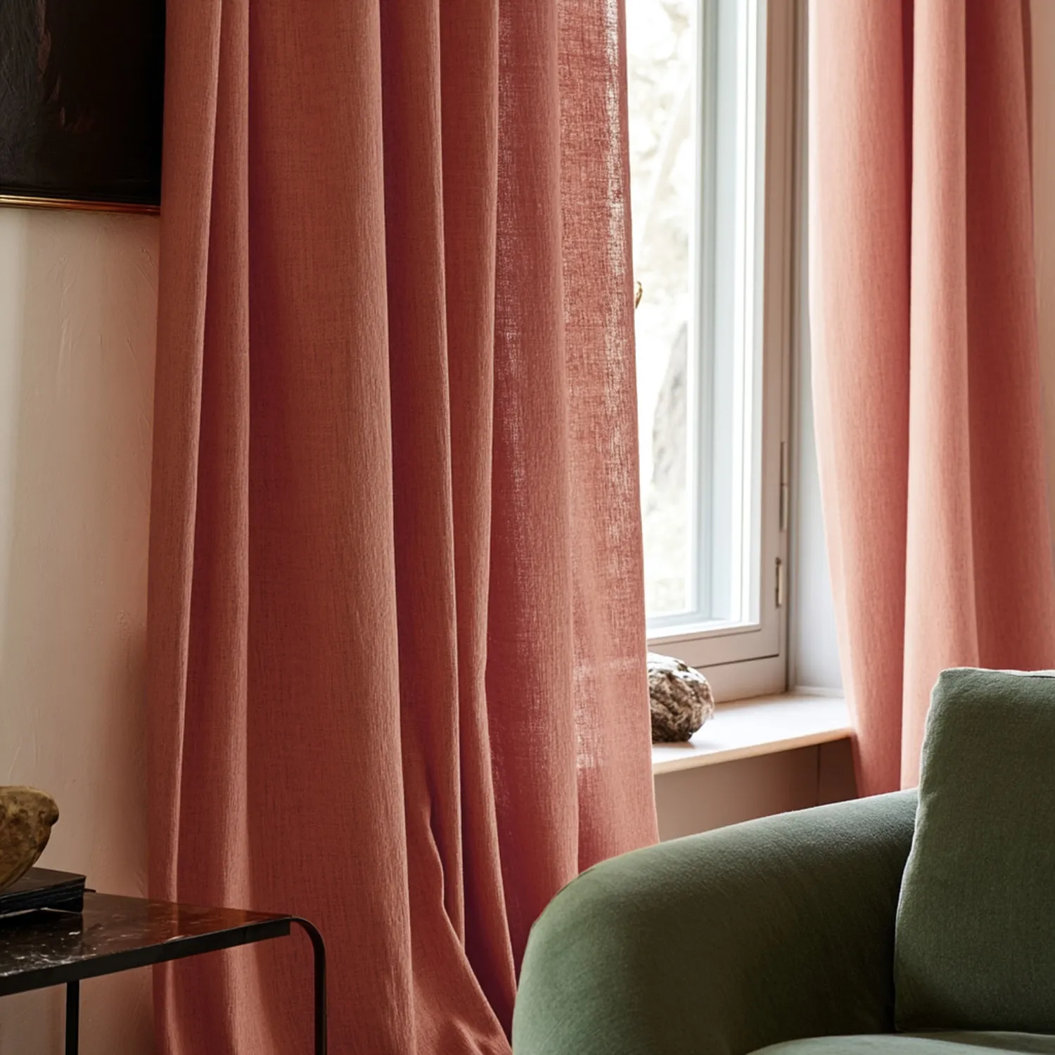 Vorhänge - Leinenvorhang Luana (rot)