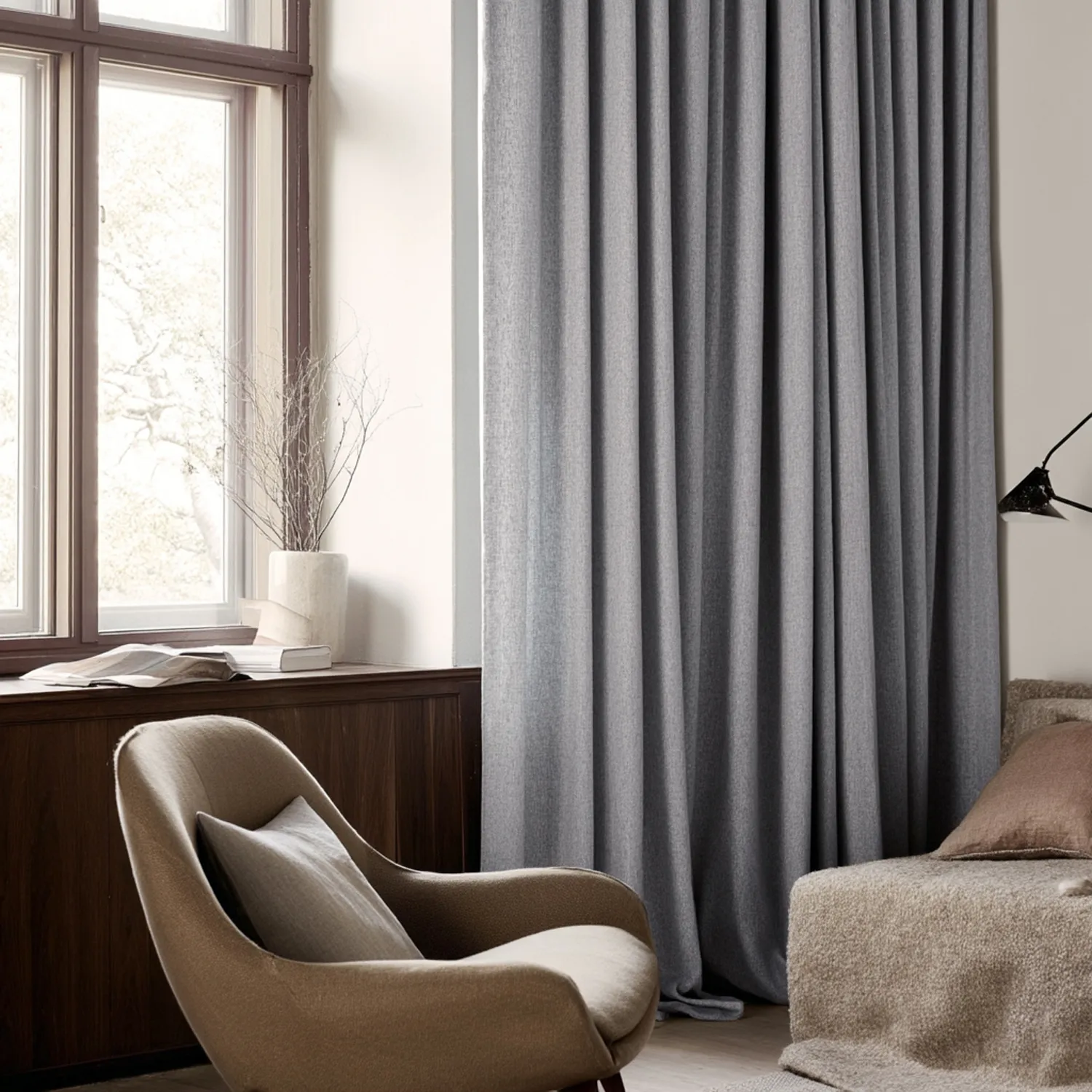 Vorhänge - Leinenvorhang Melania (hellgrau)