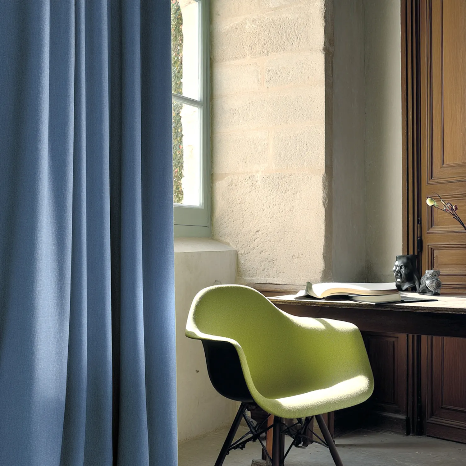 Vorhänge - Leinenvorhang Melania (dunkelblau)