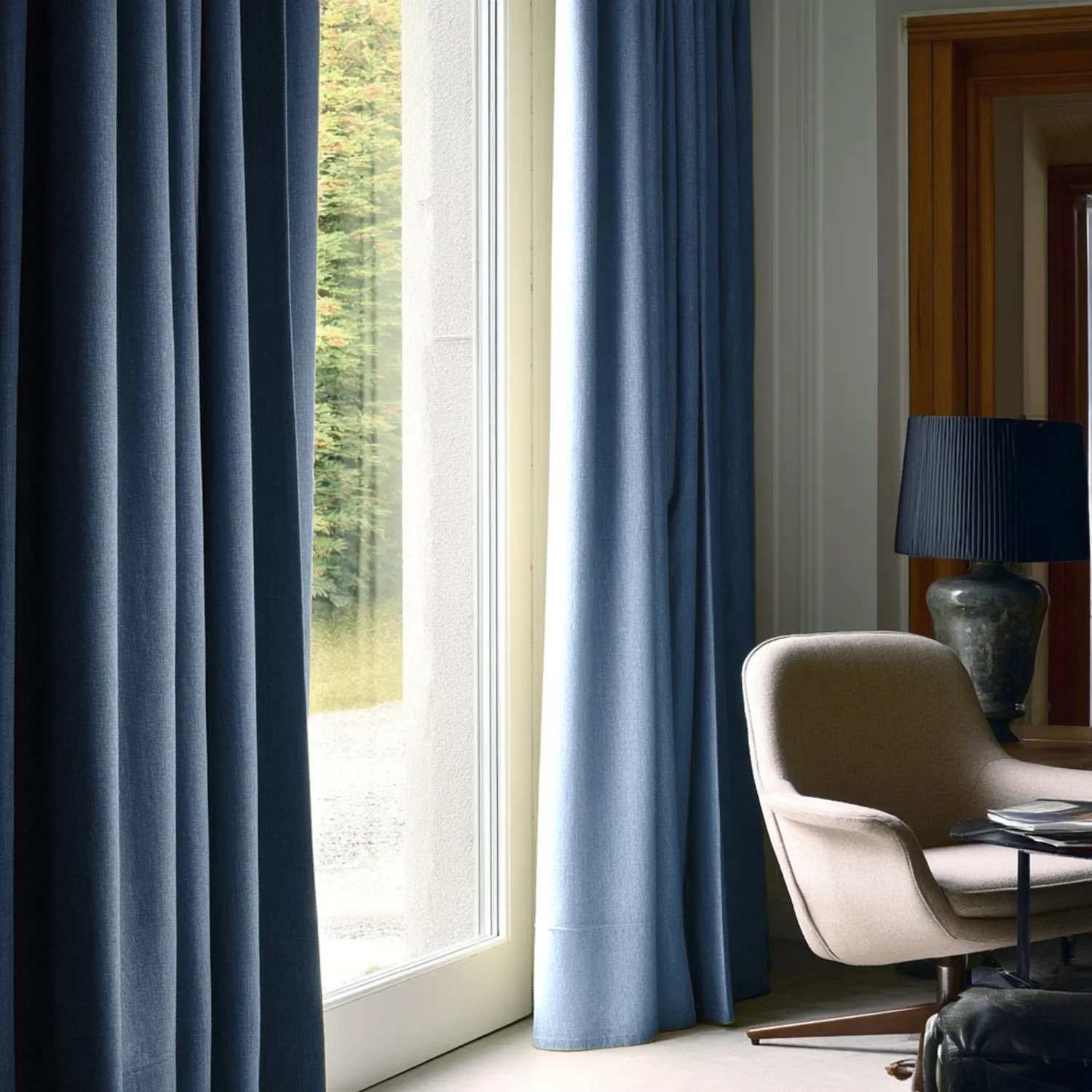 Vorhänge - Leinenvorhang Melania (dunkelblau)