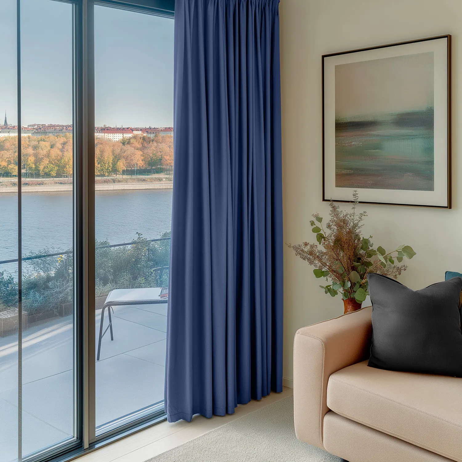 Rideaux - Rideau occultant Octavia (bleu foncé)