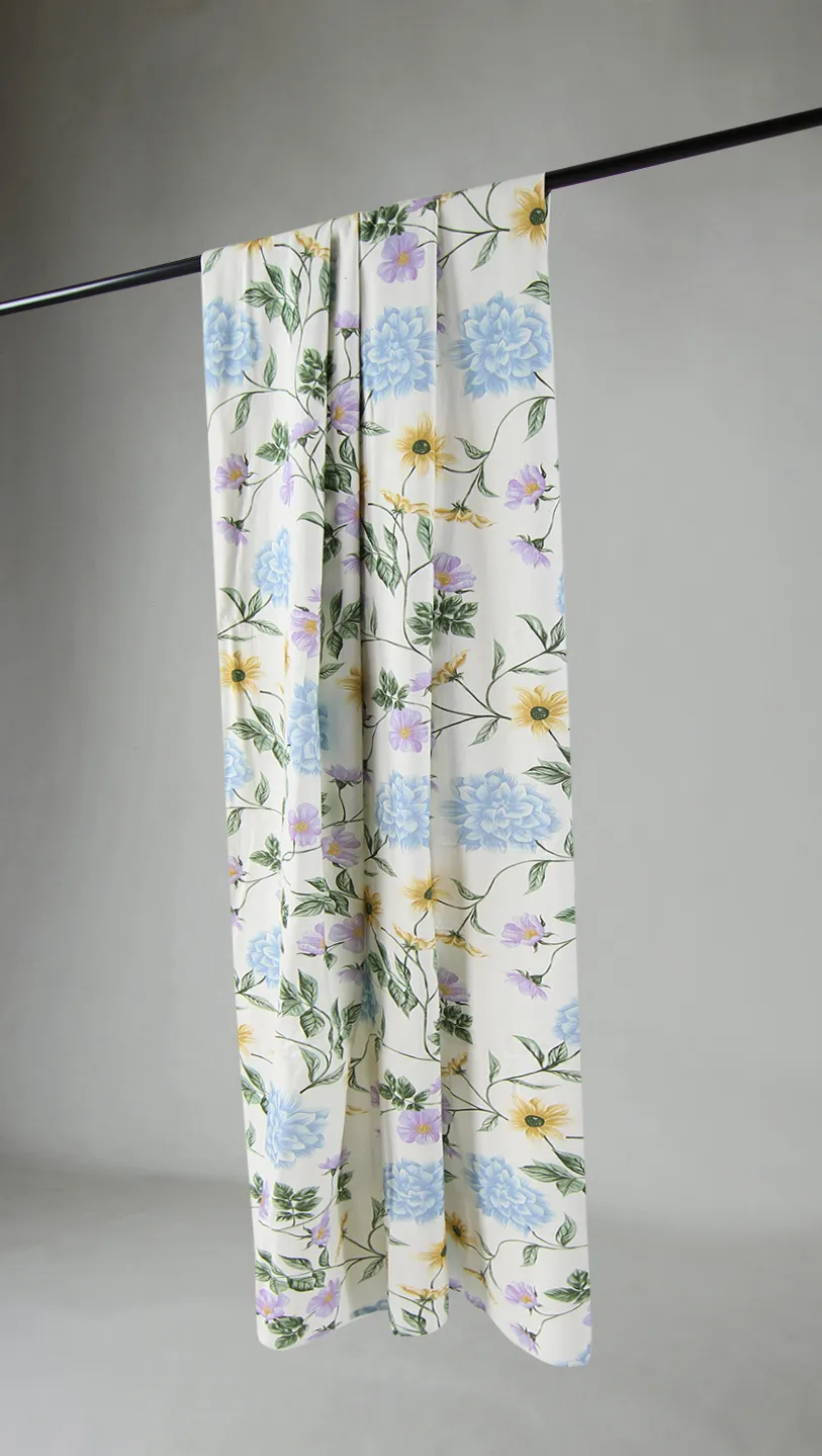 Vorhänge - Baumwollvorhang Dahlia (blau)