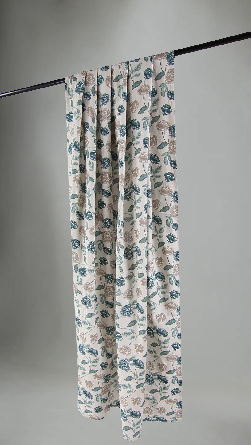 Vorhänge - Baumwollvorhang Wreath (blau)