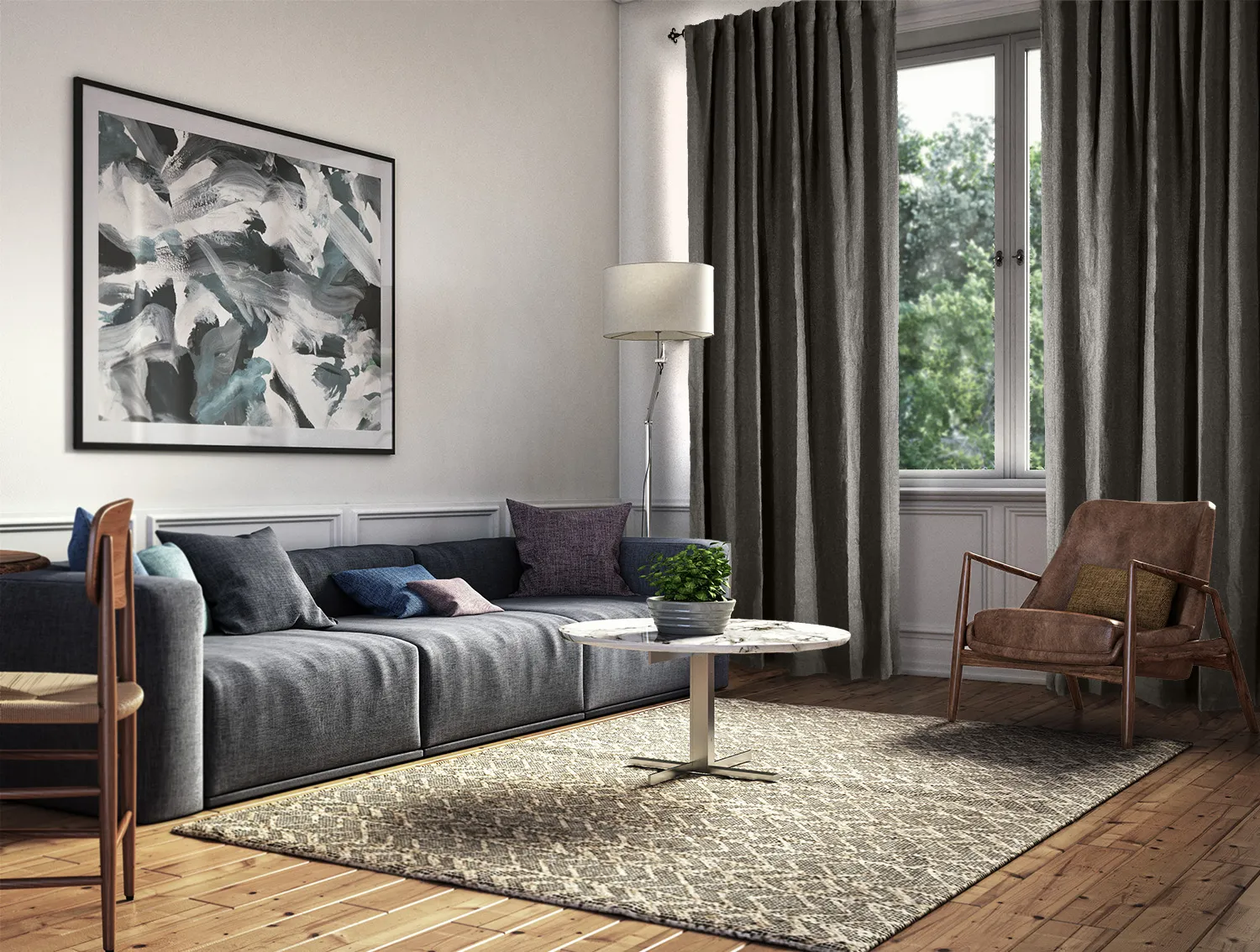 Vorhänge - Leinenvorhang Lilou (schwarz)