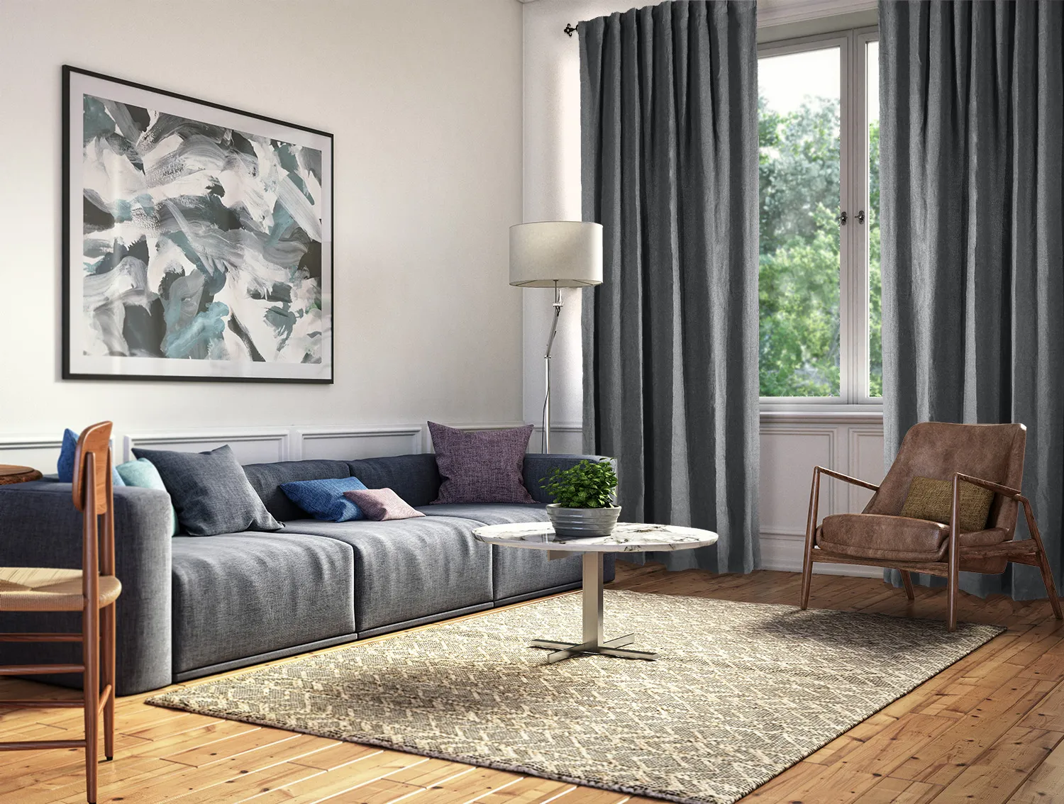 Vorhänge - Leinenvorhang Lilou (grau)