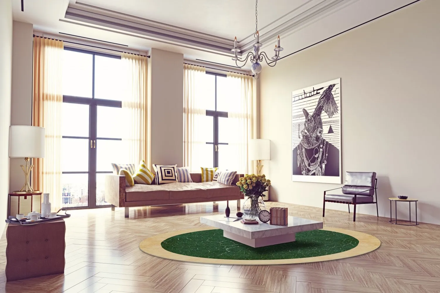 Rund Teppich - Laval (grün)