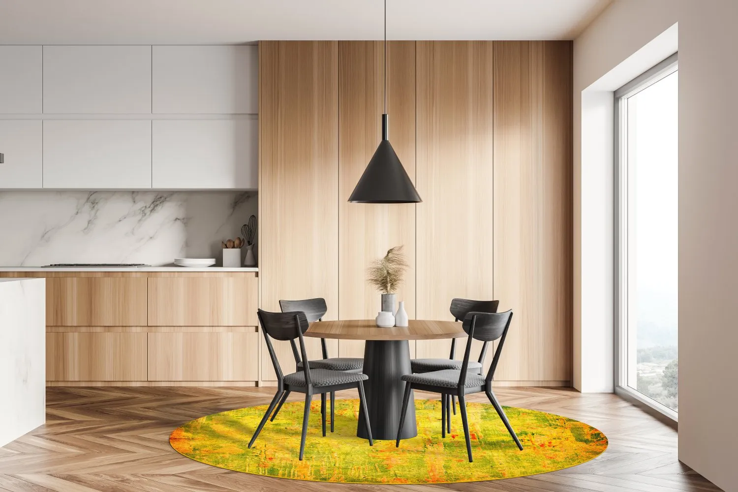 Rund Teppich - Melide (gelb)