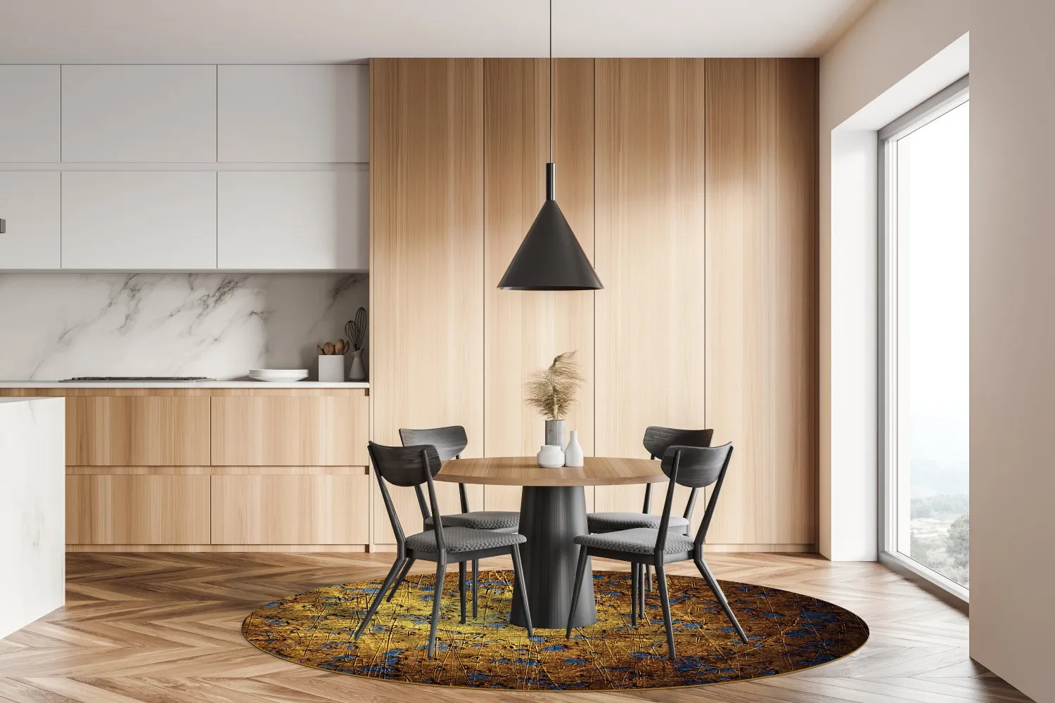 Rund Teppich - Leiria (gold)