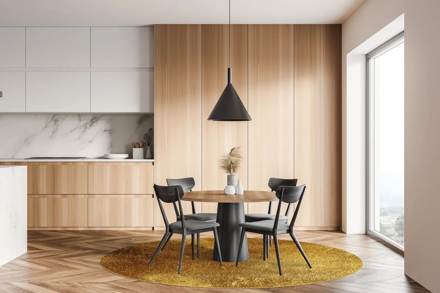 Tapis rond - Malveira (doré)