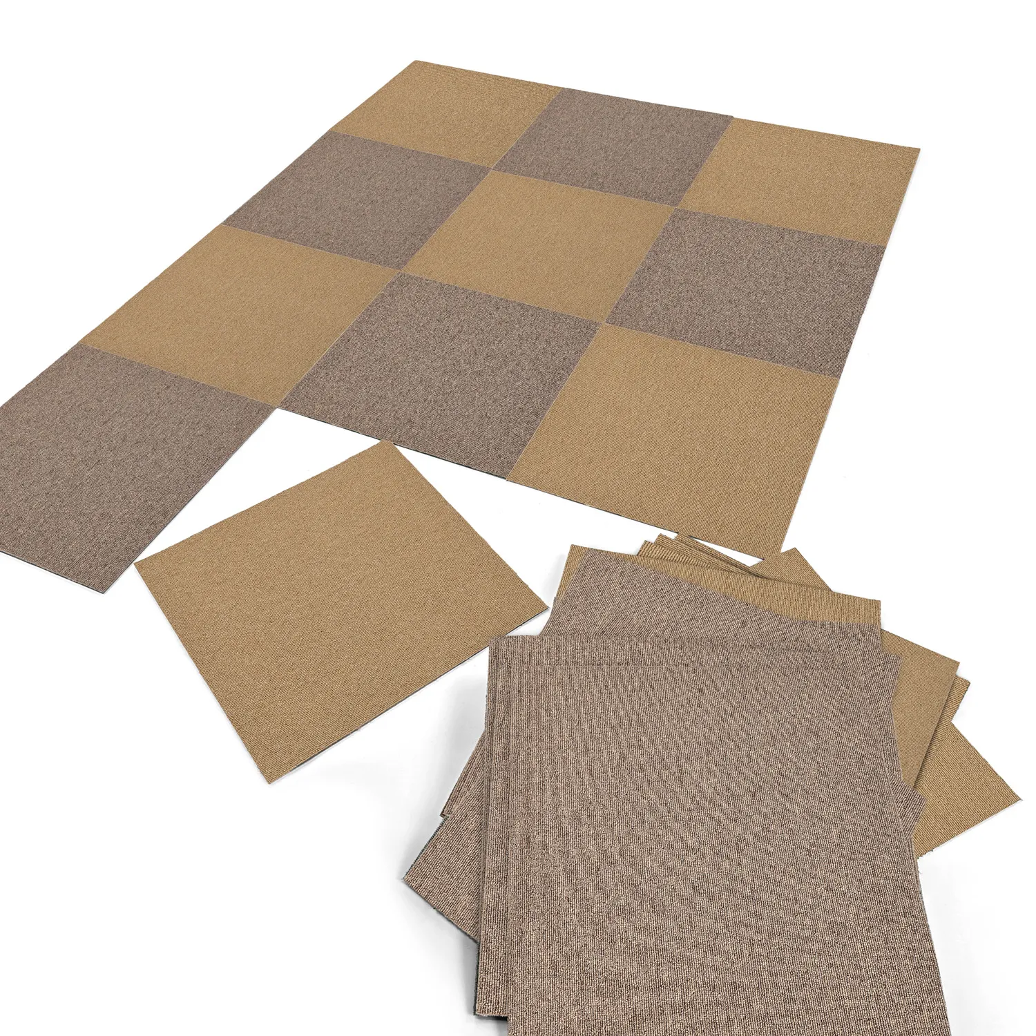 Teppichboden - Almeria Teppichfliesen 24 Stk. (beige)
