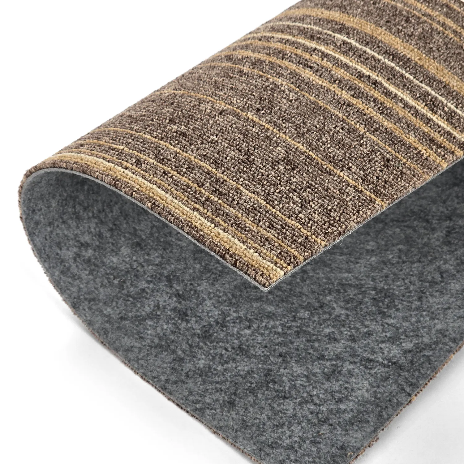 Teppichboden - Almeria Teppichfliesen 24 Stk. (unregelmäßig gestreift braun)