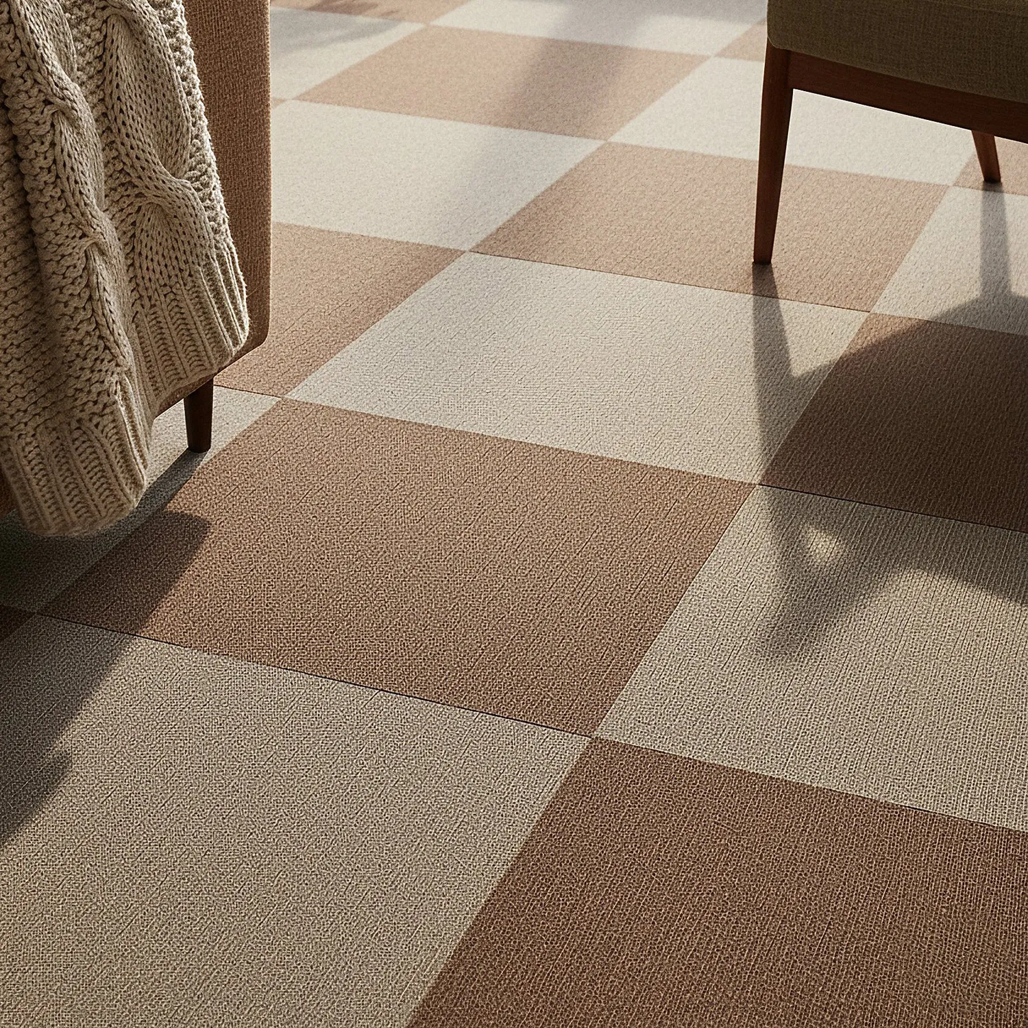 Moquette - Almeria Dalles textiles 24 unités (marron)