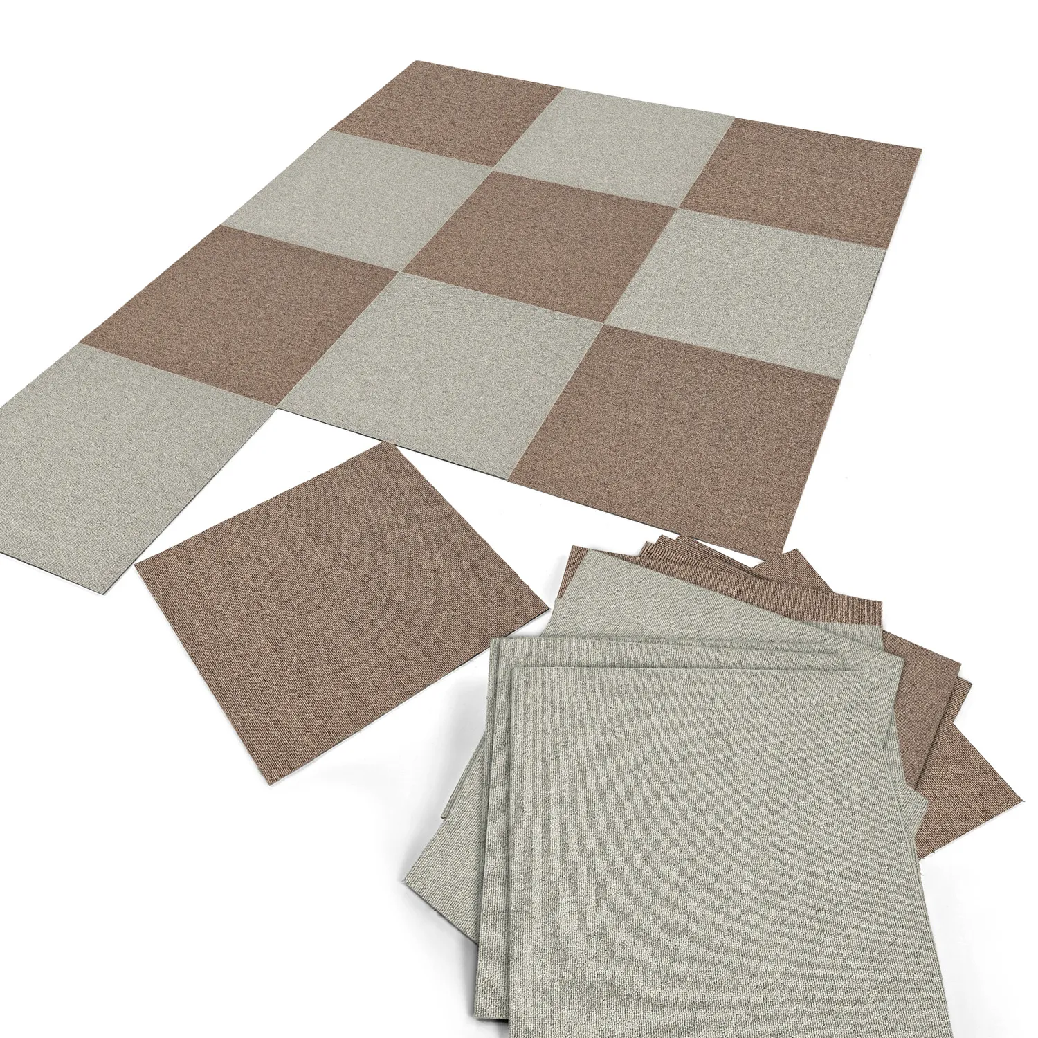 Moquette - Almeria Dalles textiles 24 unités (marron)