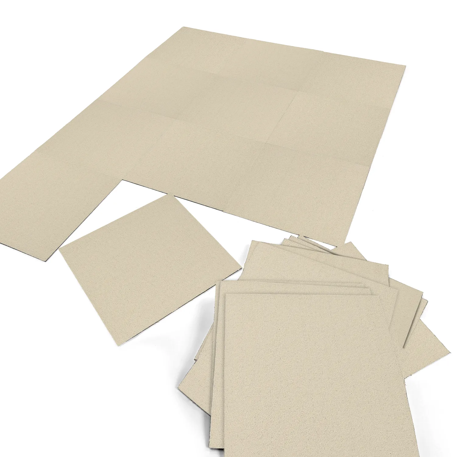 Teppichboden - Almeria Teppichfliesen 24 Stk. (creme)