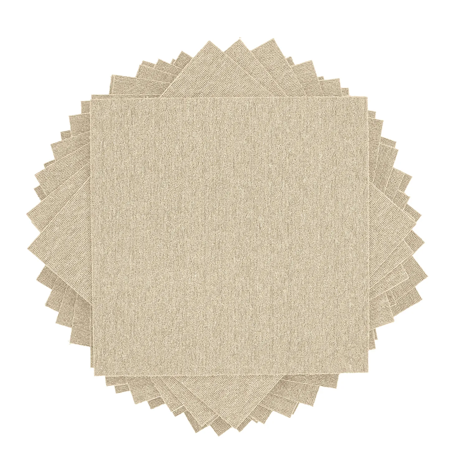 Teppichboden - Almeria Teppichfliesen 24 Stk. (creme)