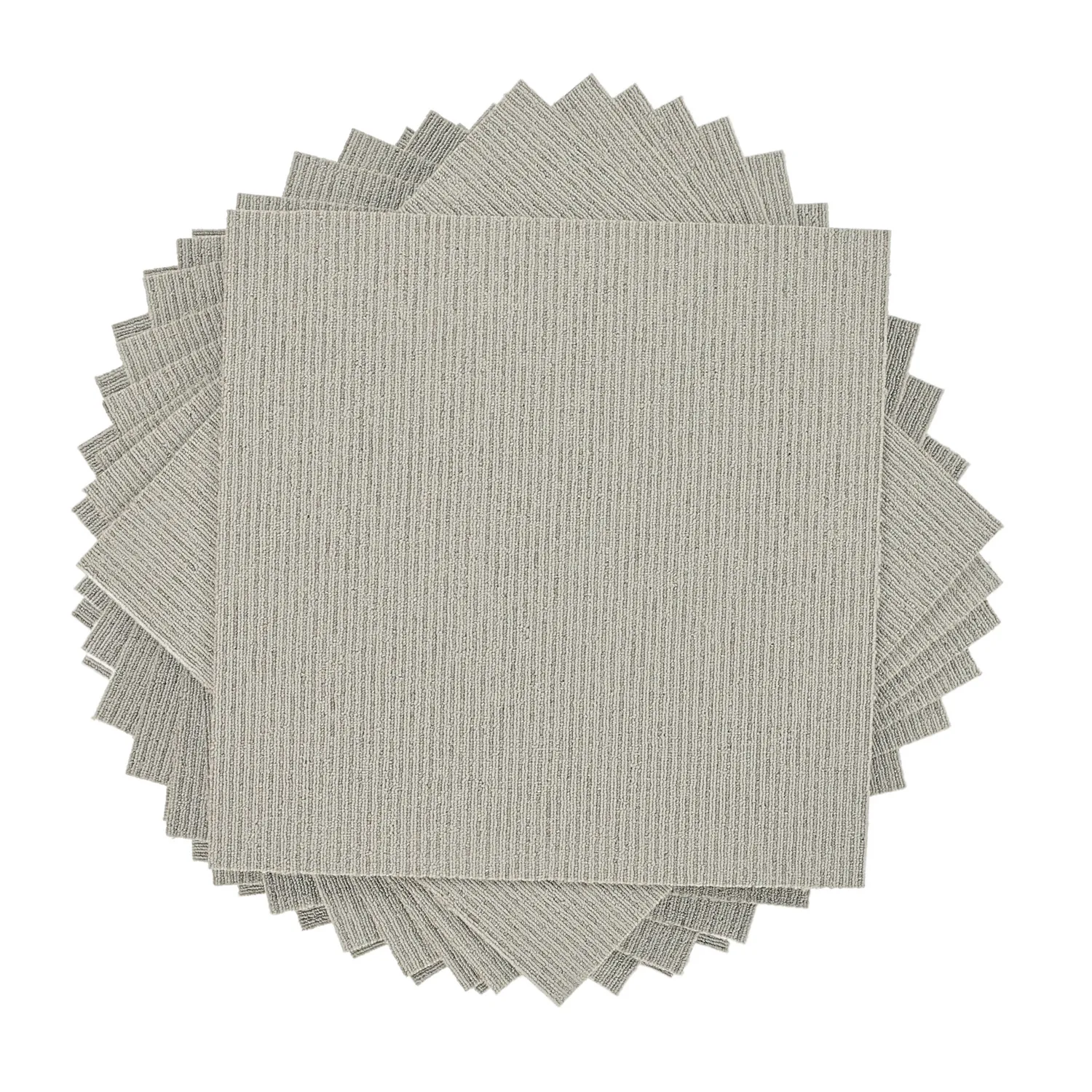 Teppichboden - Almeria Teppichfliesen 24 Stk. (gestreift grau)