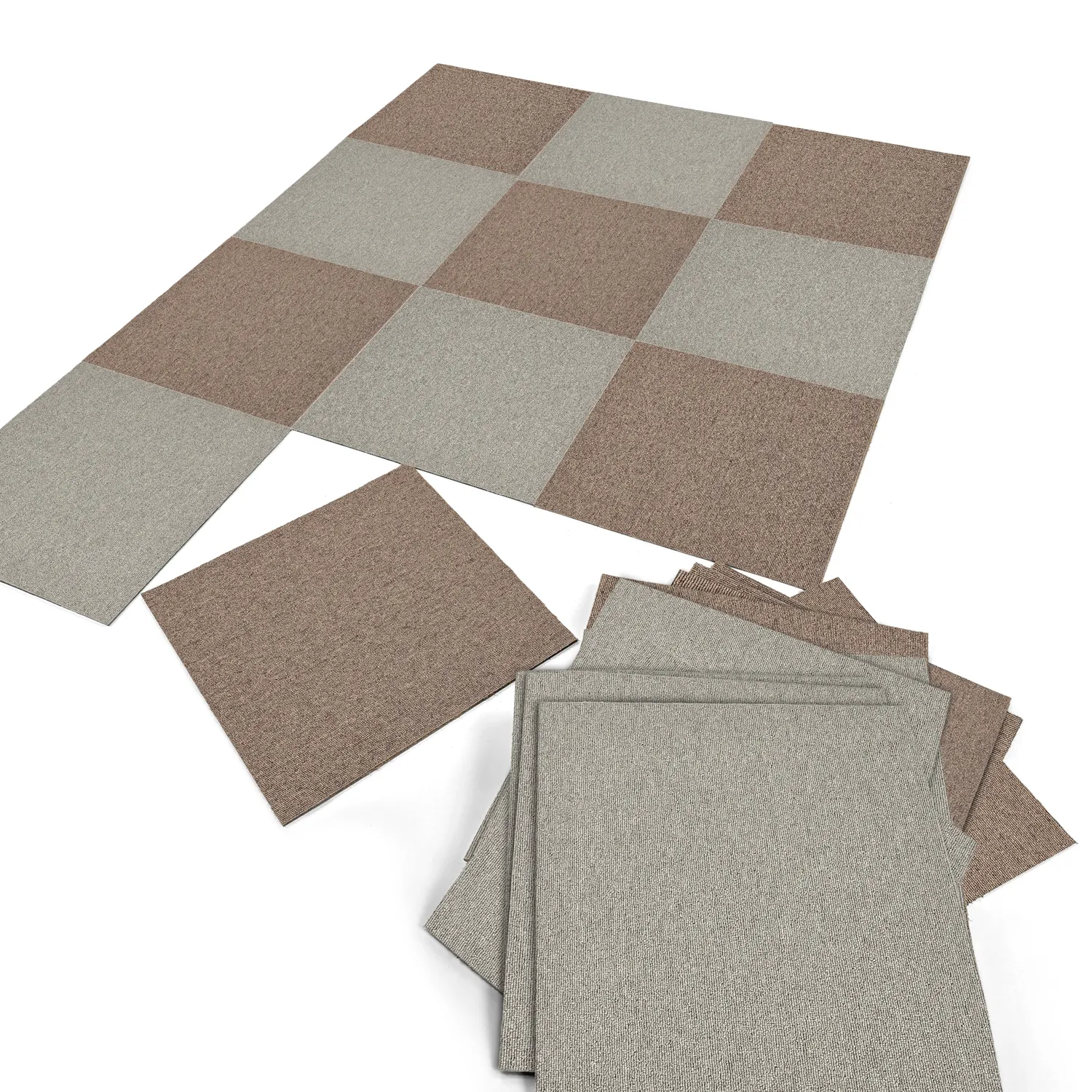 Teppichboden - Almeria Teppichfliesen 24 Stk. (grau)