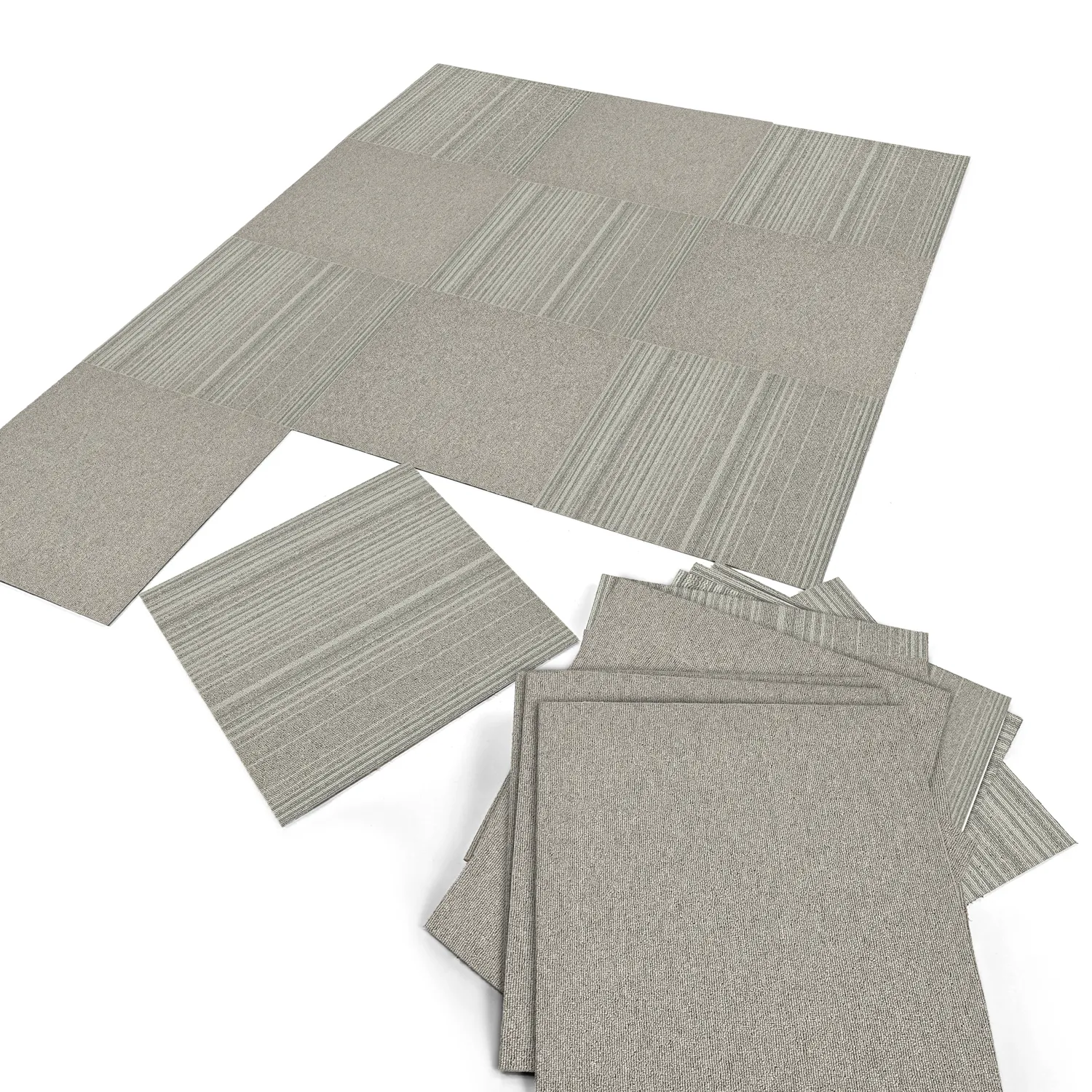 Teppichboden - Almeria Teppichfliesen 24 Stk. (grau)