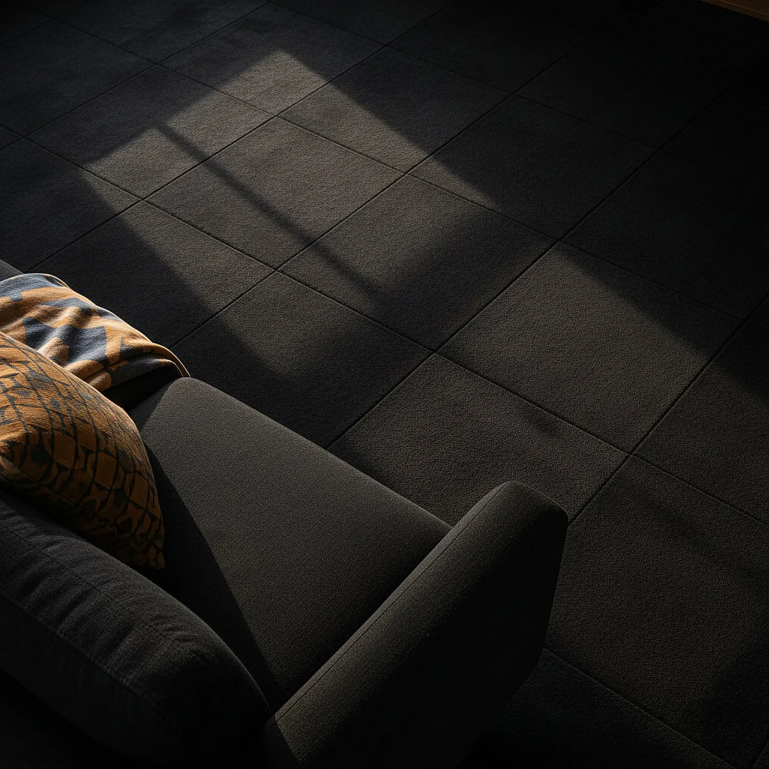 Teppichboden - Almeria Teppichfliesen 24 Stk. (schwarz)