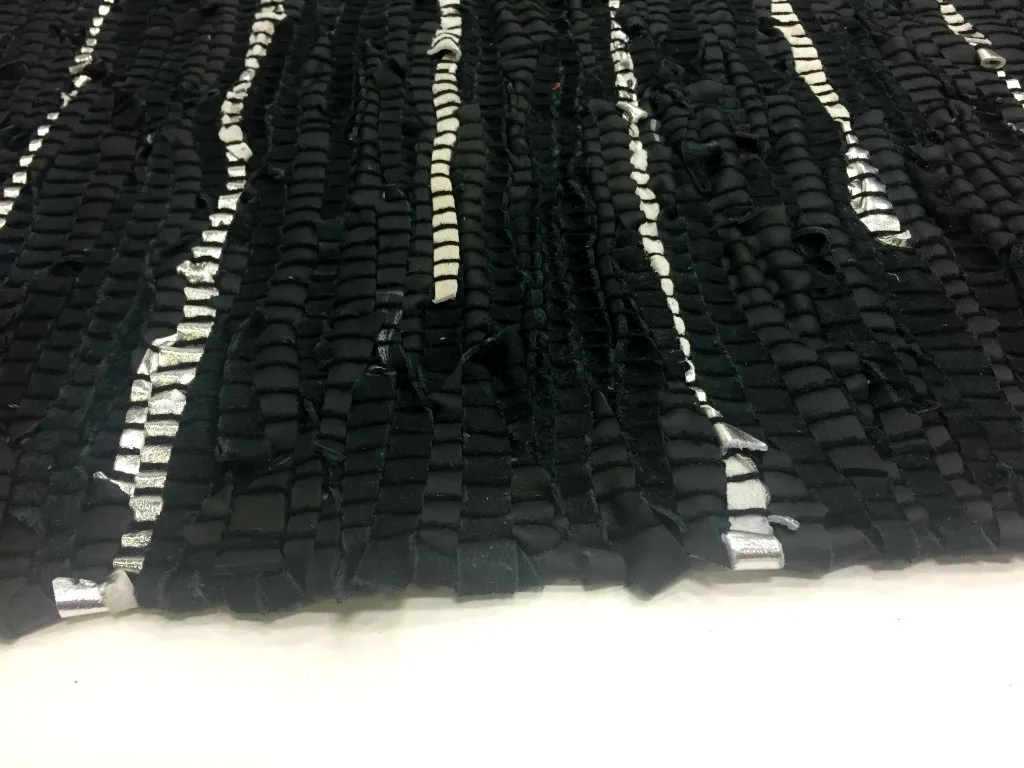 Flickenteppich - Nordal Design (schwarz, 100 % Leder)