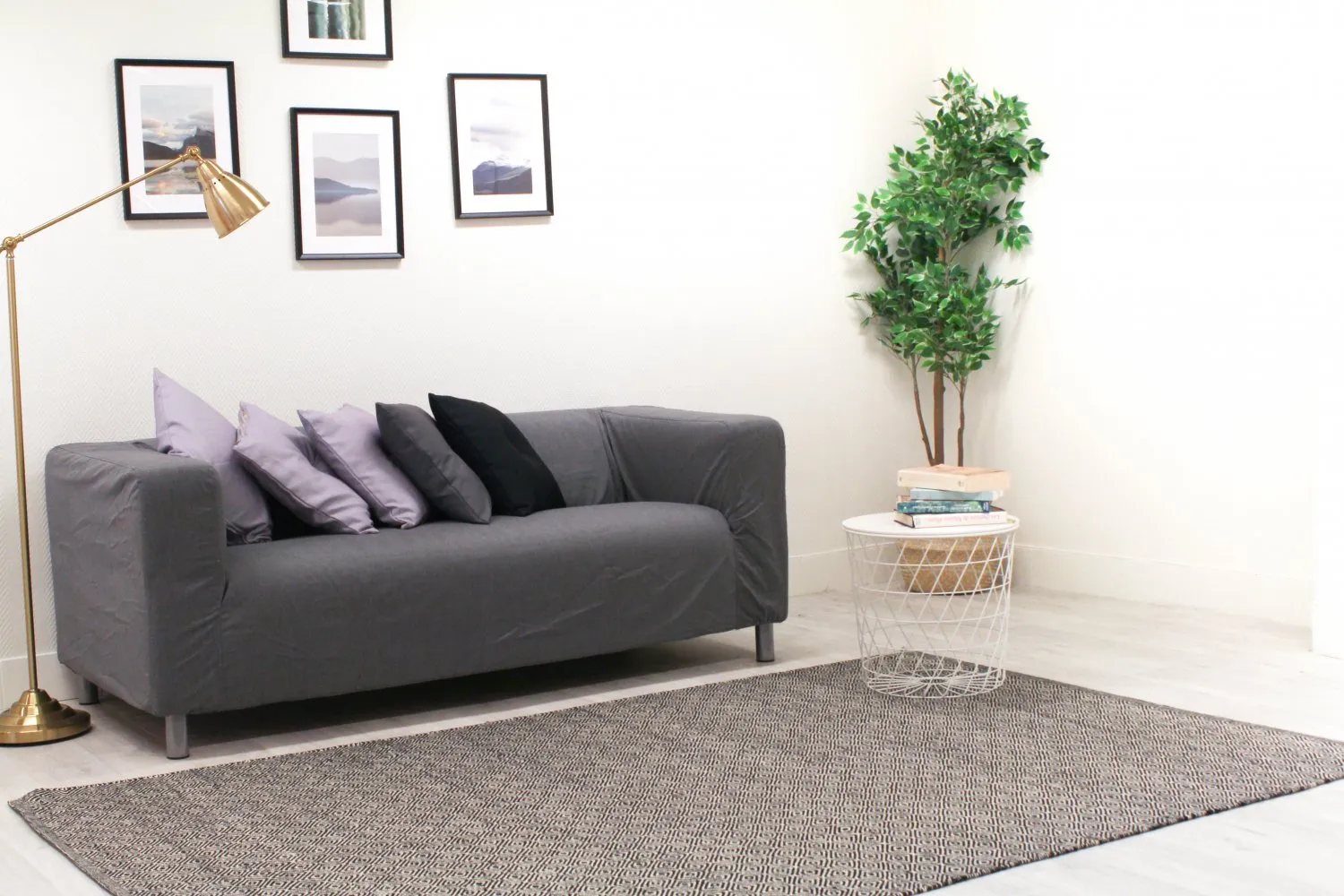 Wollteppich - Varella (schwarz/weiß)