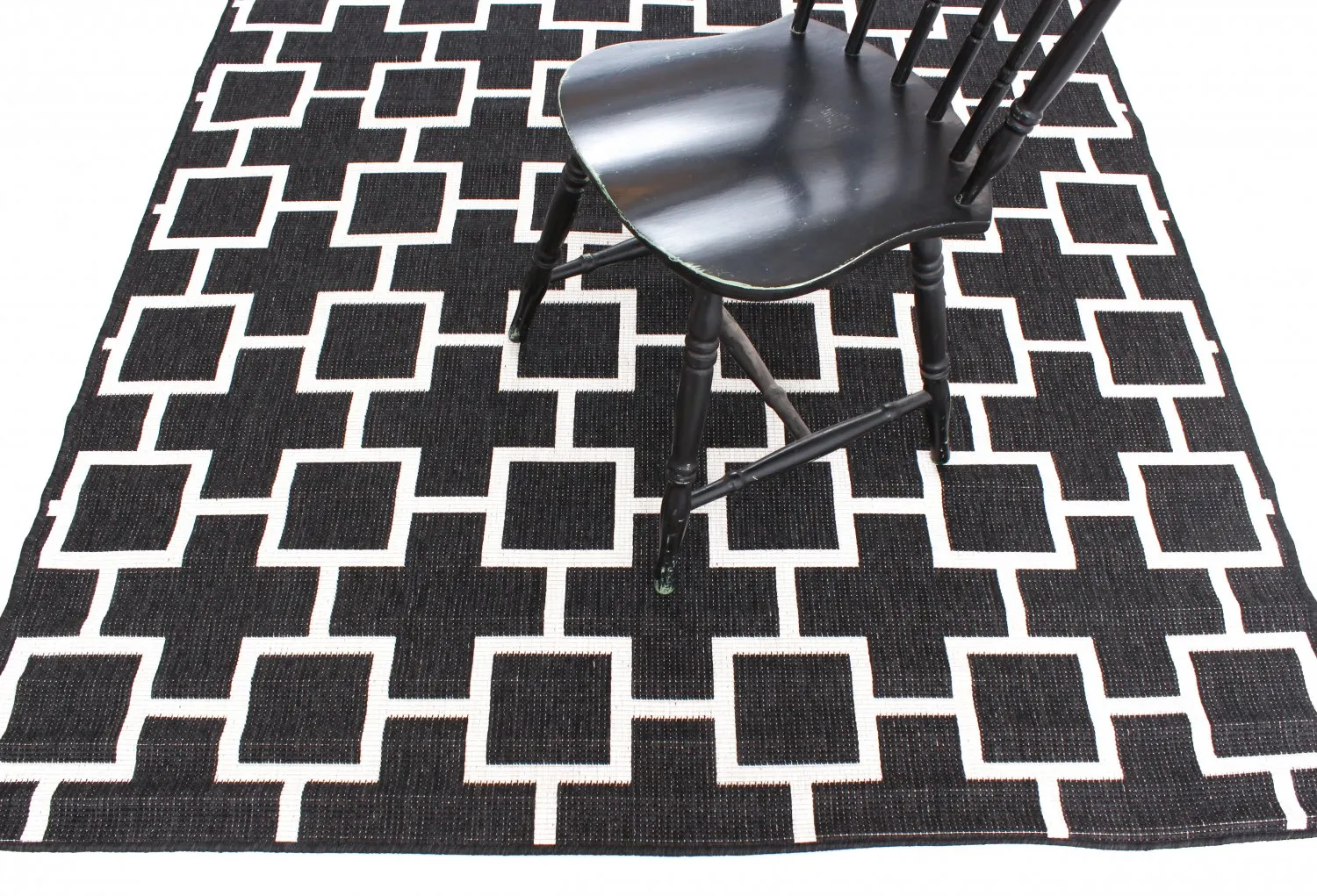 Teppich für innen und außen - Brussels Silver (schwarz)