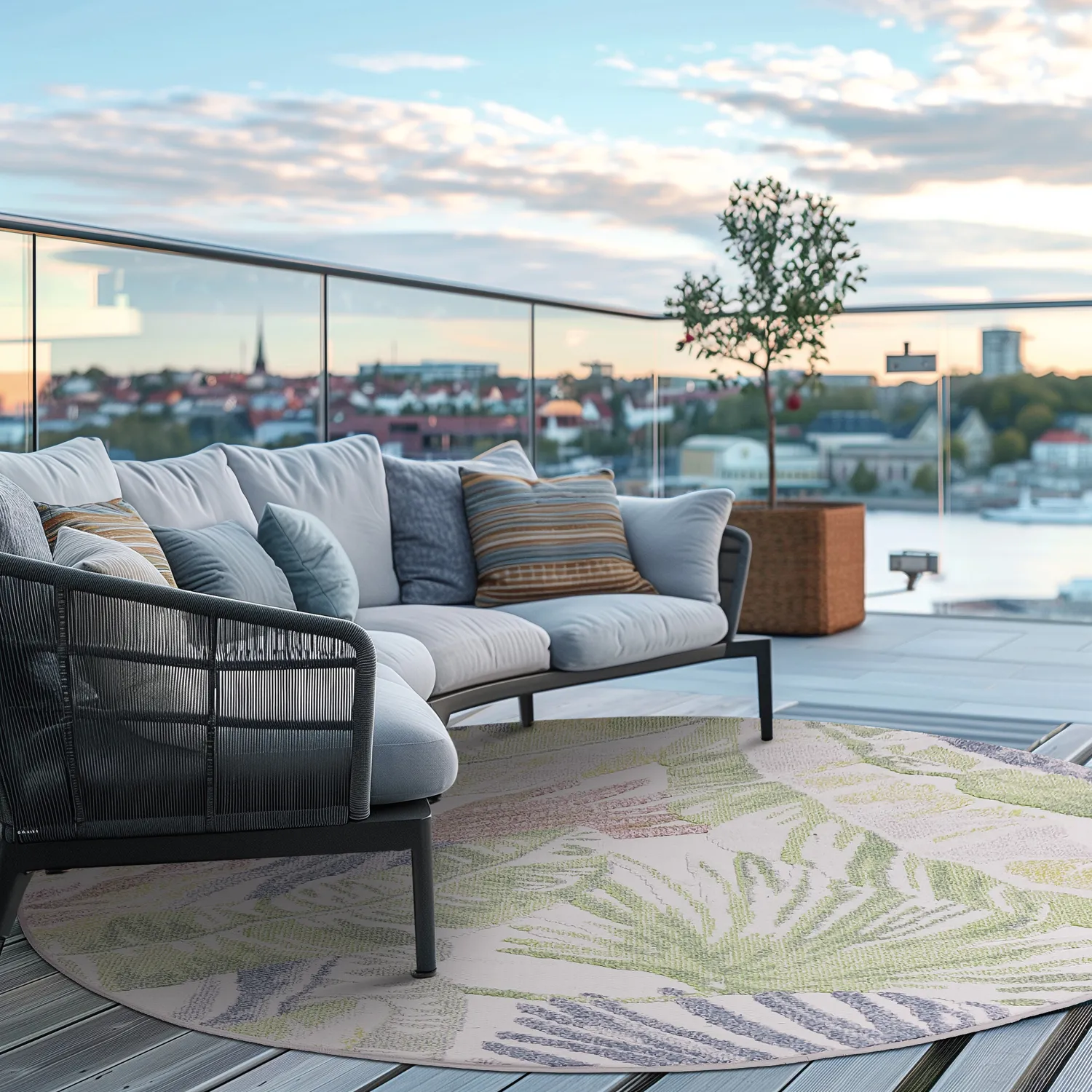 Runde Teppiche - Indoor/Outdoor Havana (cream/multi)