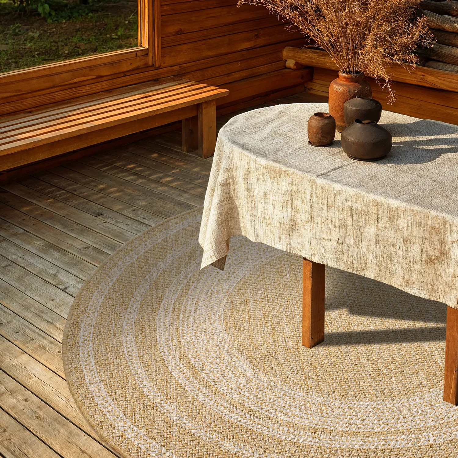 Tapis rond - Indoor/Outdoor Angus (nature)
