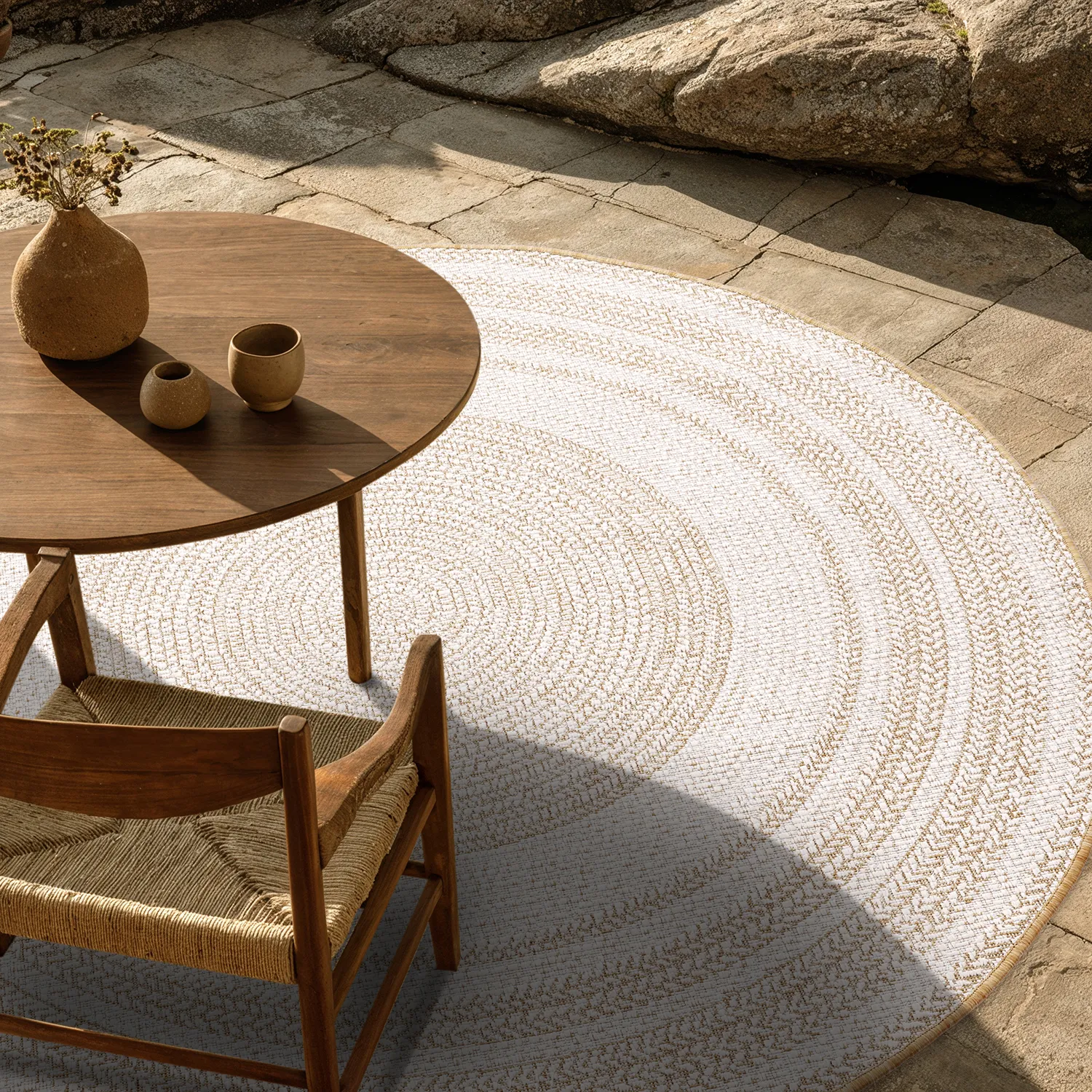 Tapis rond - Indoor/Outdoor Angus (nature)