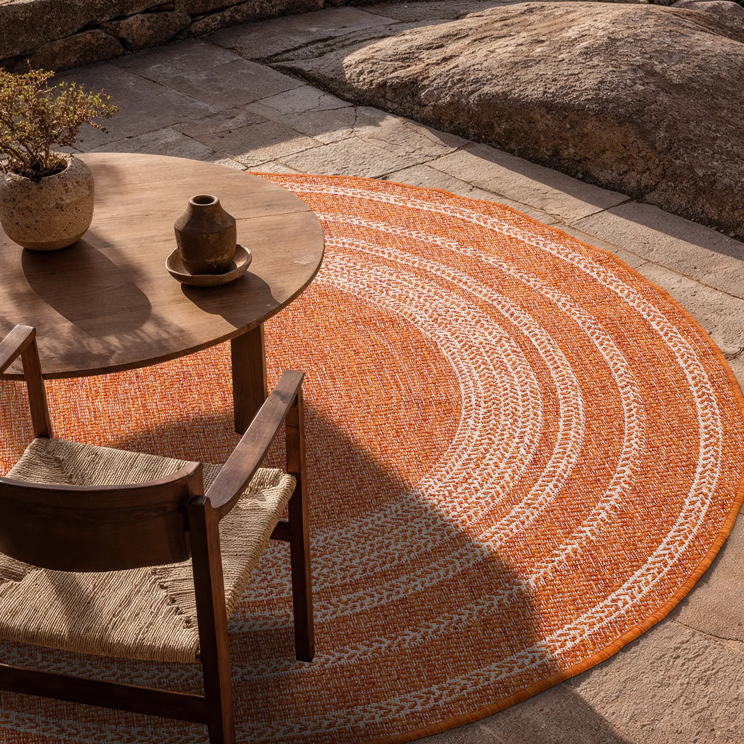 Rund Teppich - Indoor/Outdoor Angus (rot)