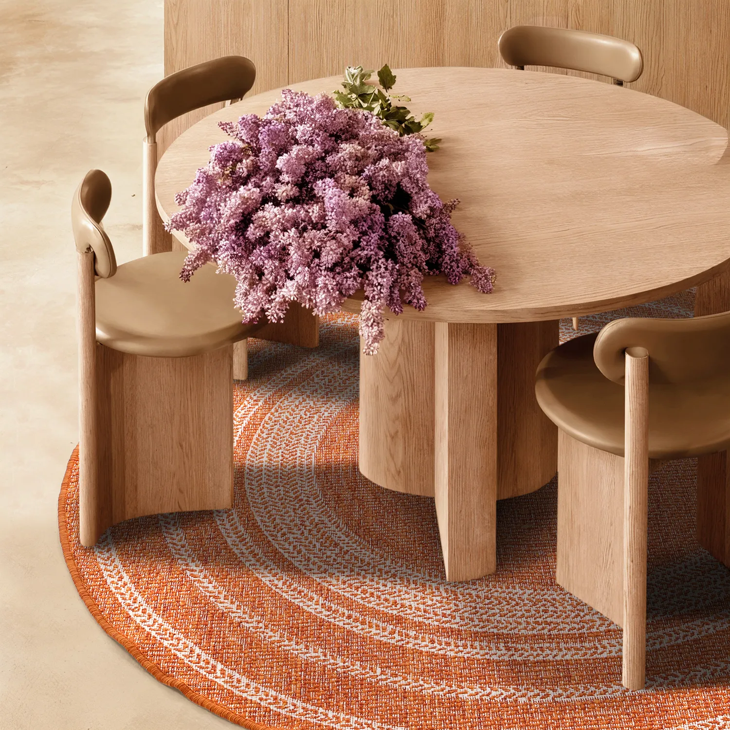 Rund Teppich - Indoor/Outdoor Angus (rot)