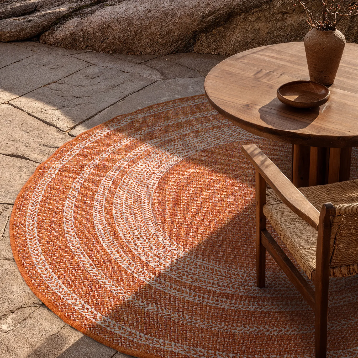 Rund Teppich - Indoor/Outdoor Angus (rot)