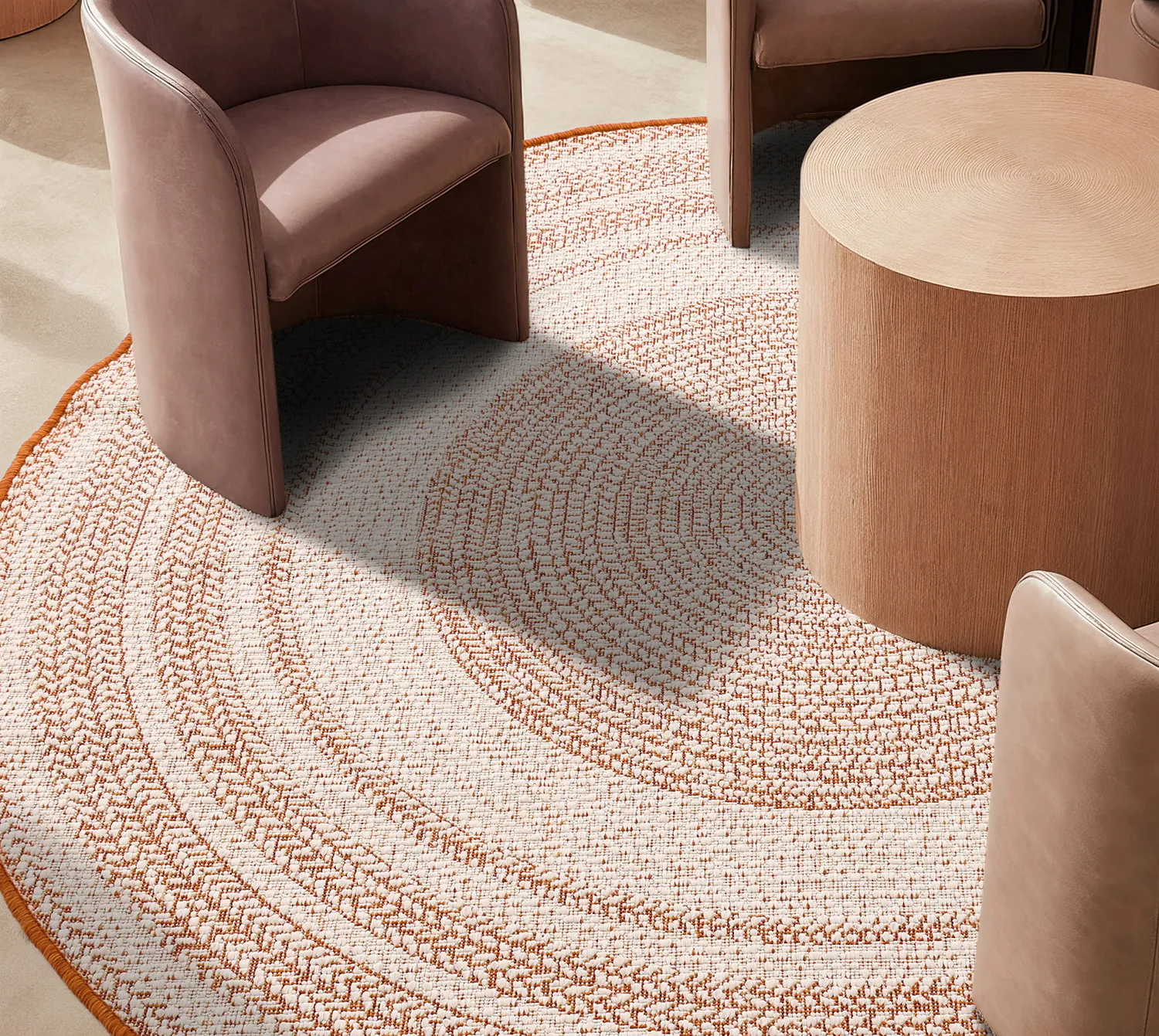 Rund Teppich - Indoor/Outdoor Angus (rot)