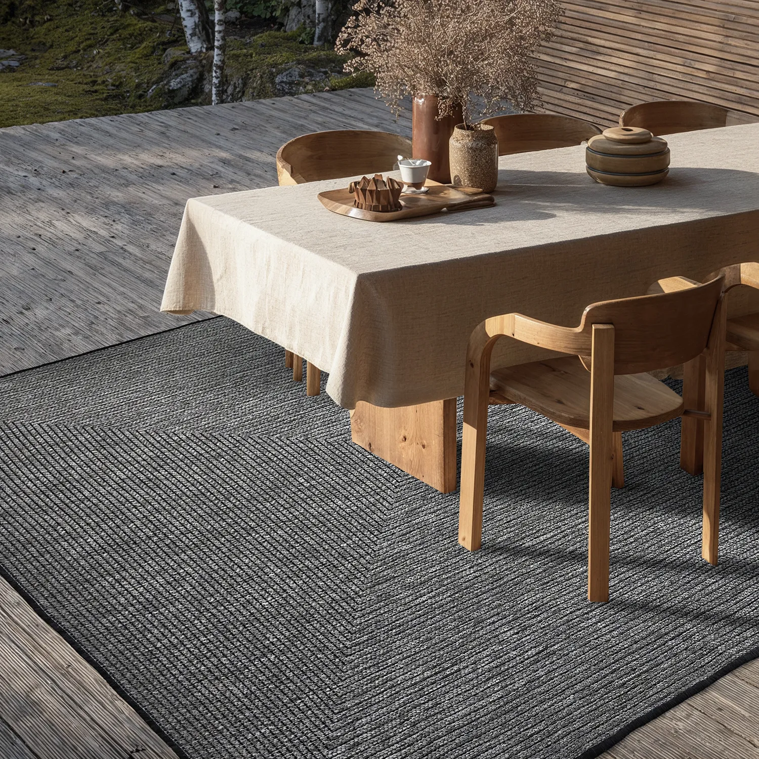 Teppich für innen und außen - utomhusmatta - Arlo (schwarz)