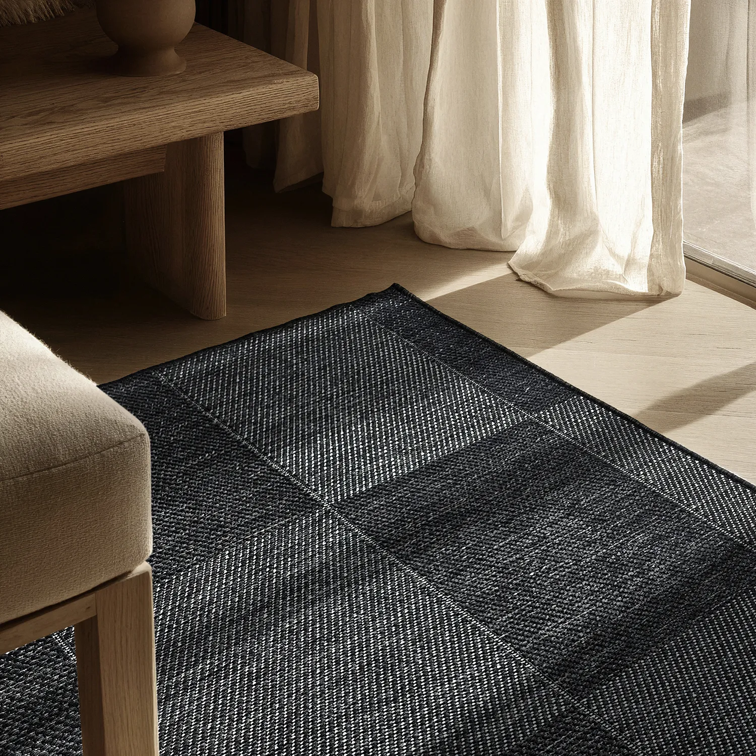 Teppich für innen und außen - utomhusmatta - Ava (schwarz)