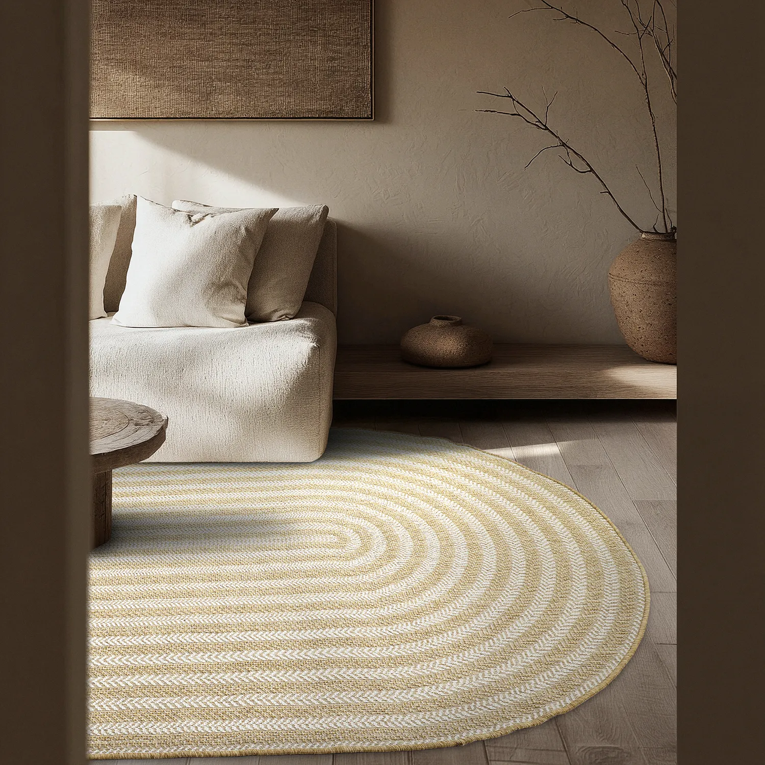 Ovaler Teppich - Indoor/outdoor Leander (natur)