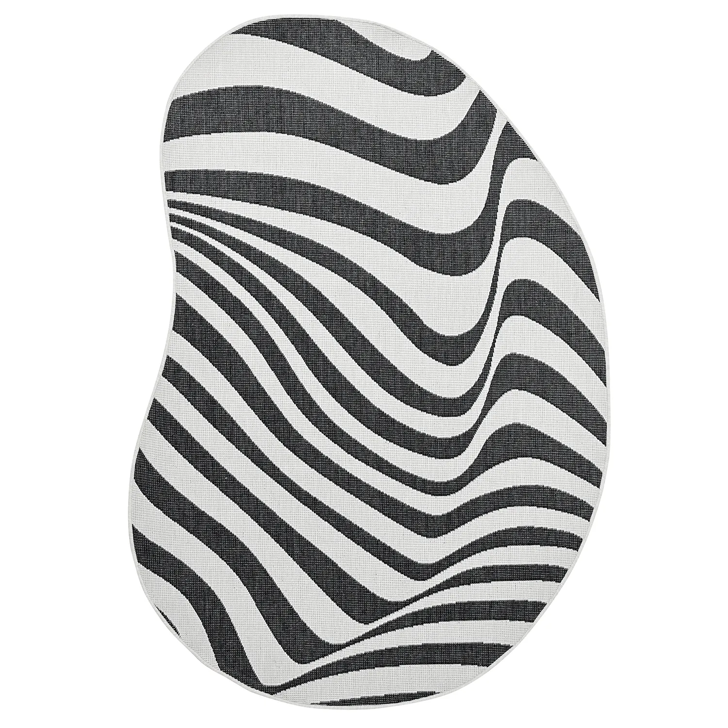 Teppich für innen und außen - utomhusmatta - Remina (schwarz/weiß)