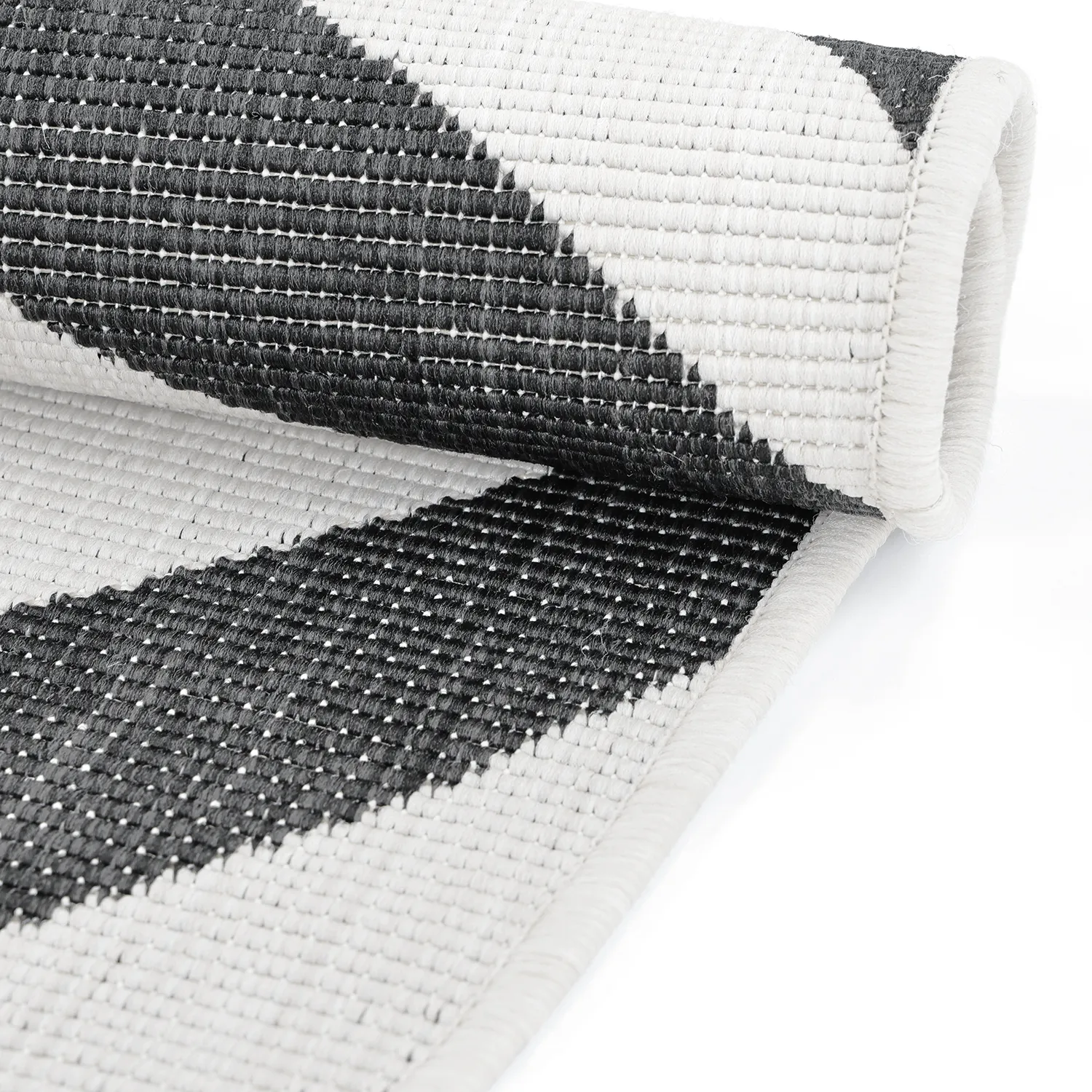 Teppich für innen und außen - utomhusmatta - Remina (schwarz/weiß)
